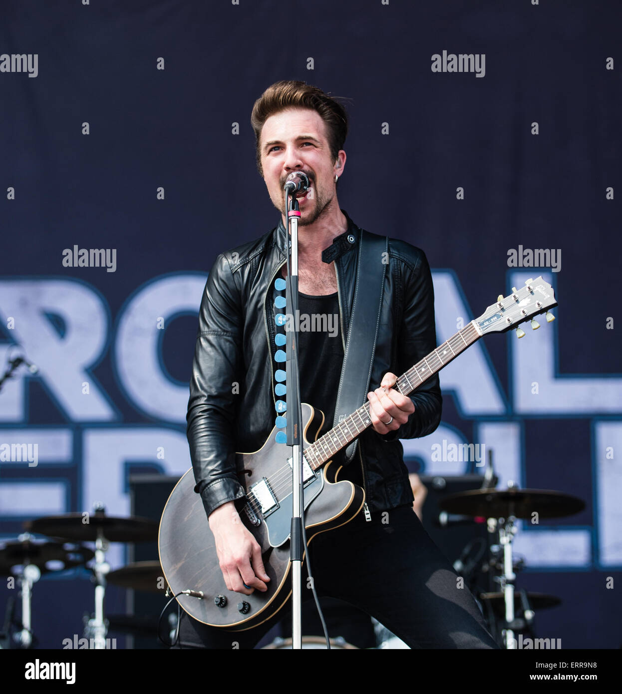 Nuremberg, Germany. 07th June, 2015. Adam Grahn, singer and guitarist of the Swedish band 
