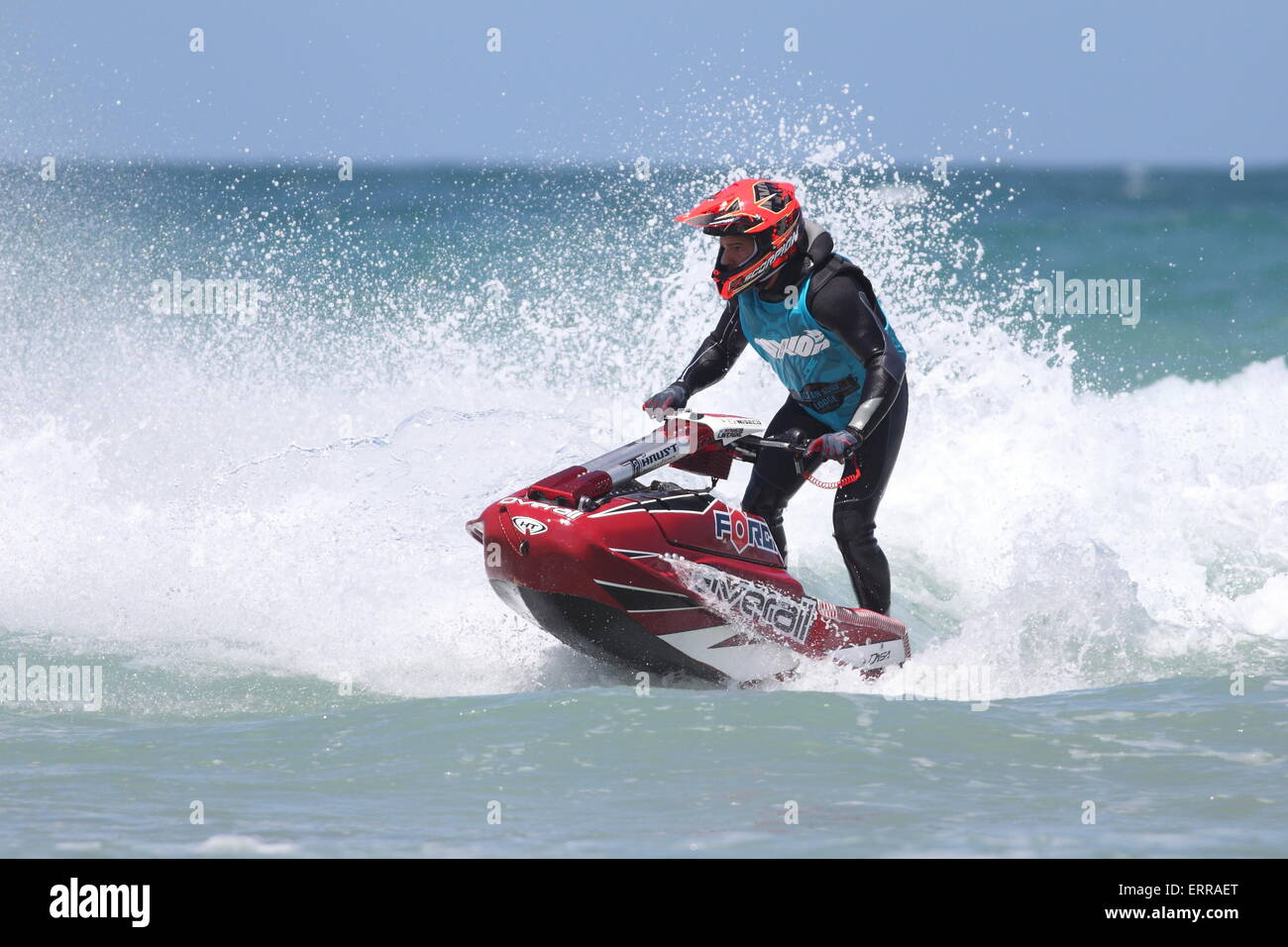 Jetski Riders Fistral Beach, Newquay, Cornwall, UK. 7th June, 2015. Jet ski riders ...