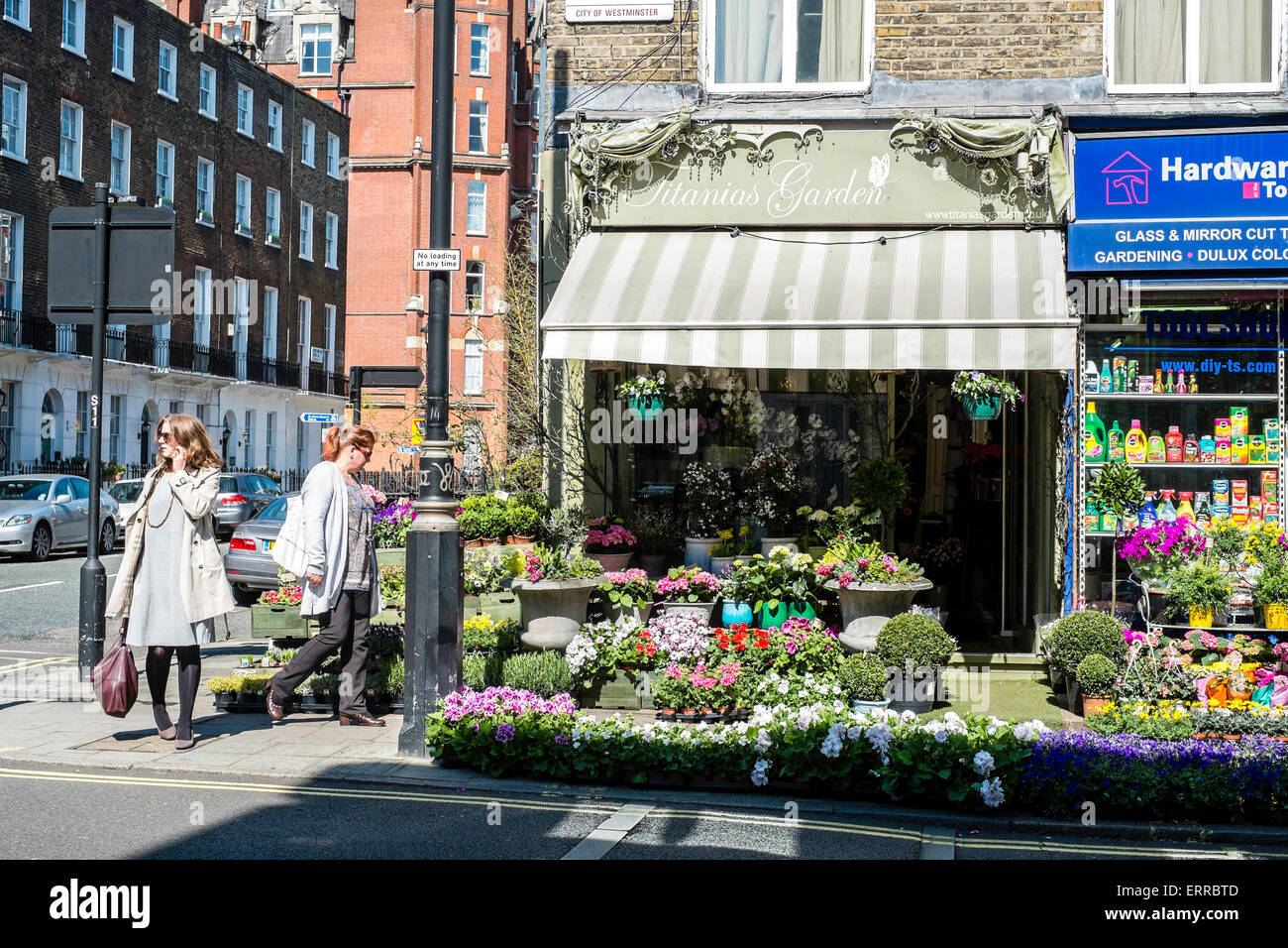 Flower corner shop, Marylebone, London, United Kingdom Stock Photo