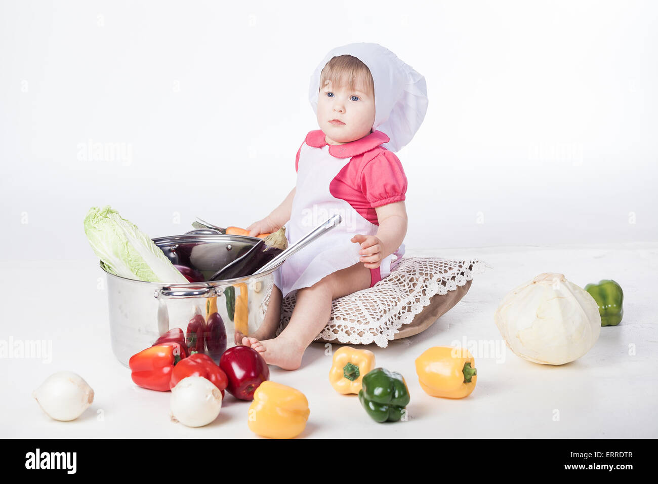 Chef girl preparing healthy food Stock Photo - Alamy