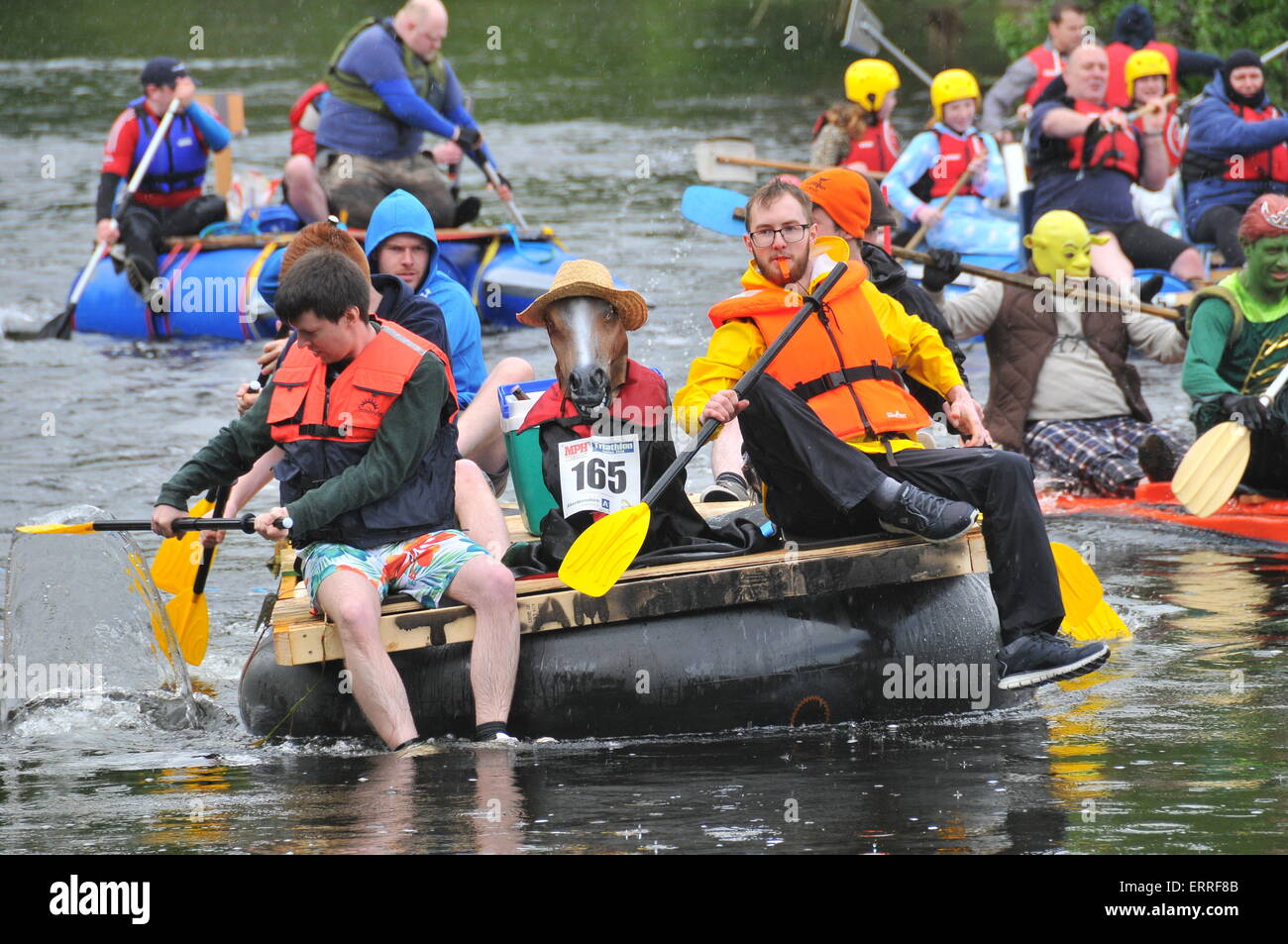 Kemnay Raft Race Start Stock Photo Alamy