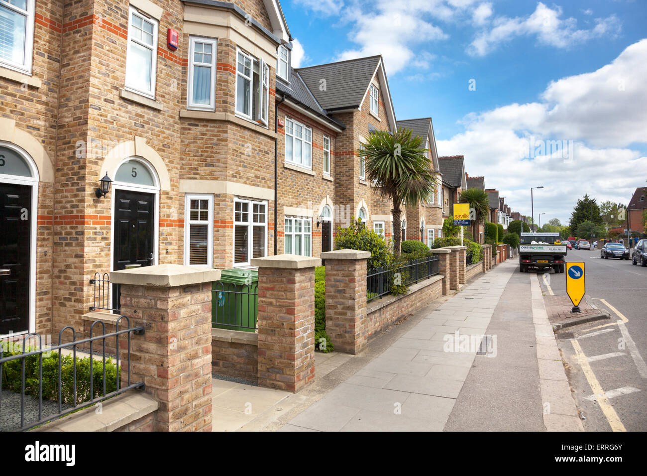 Residential street in Wimbledon, England Stock Photo