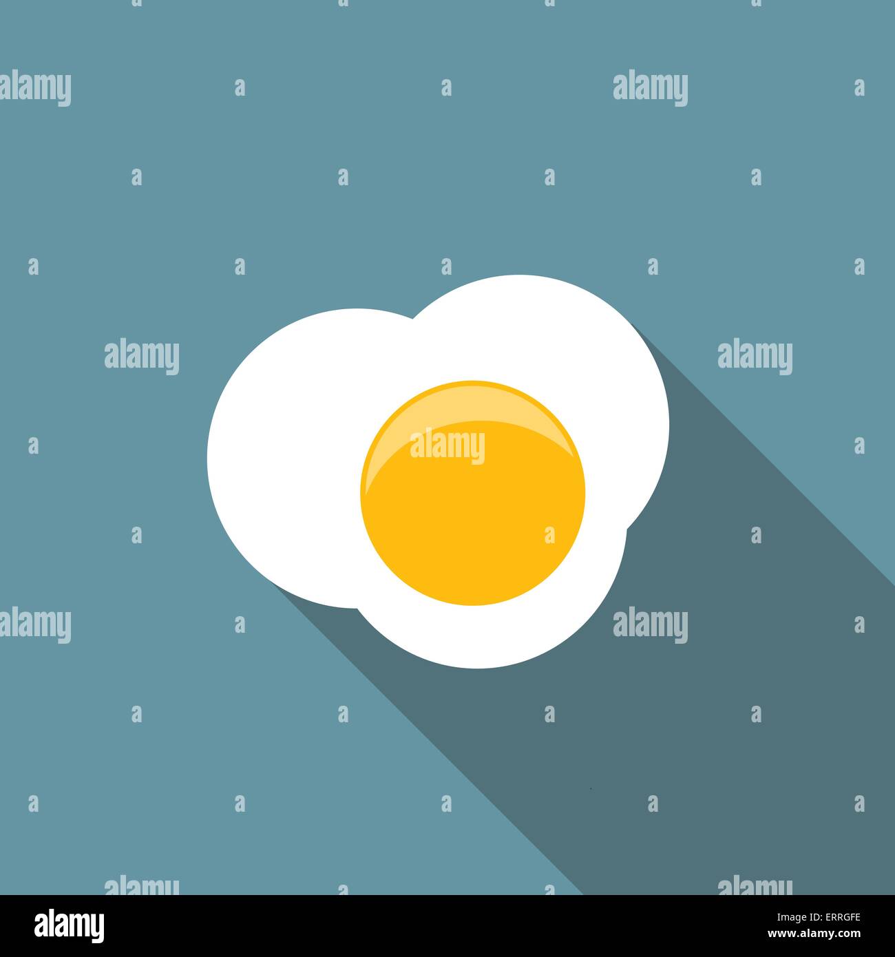 Scrambled Egg Flat Icon with Long Shadow, Vector Illustration Stock ...