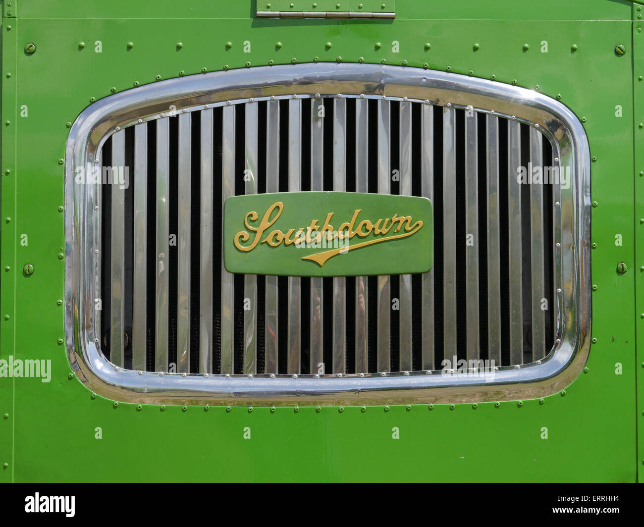 The Grill of a vintage Southdown Motor Company bus Stock Photo