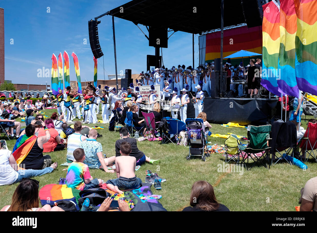 Participants at Jersey Gay Pride Festival in Asbury Park, NJ Stock
