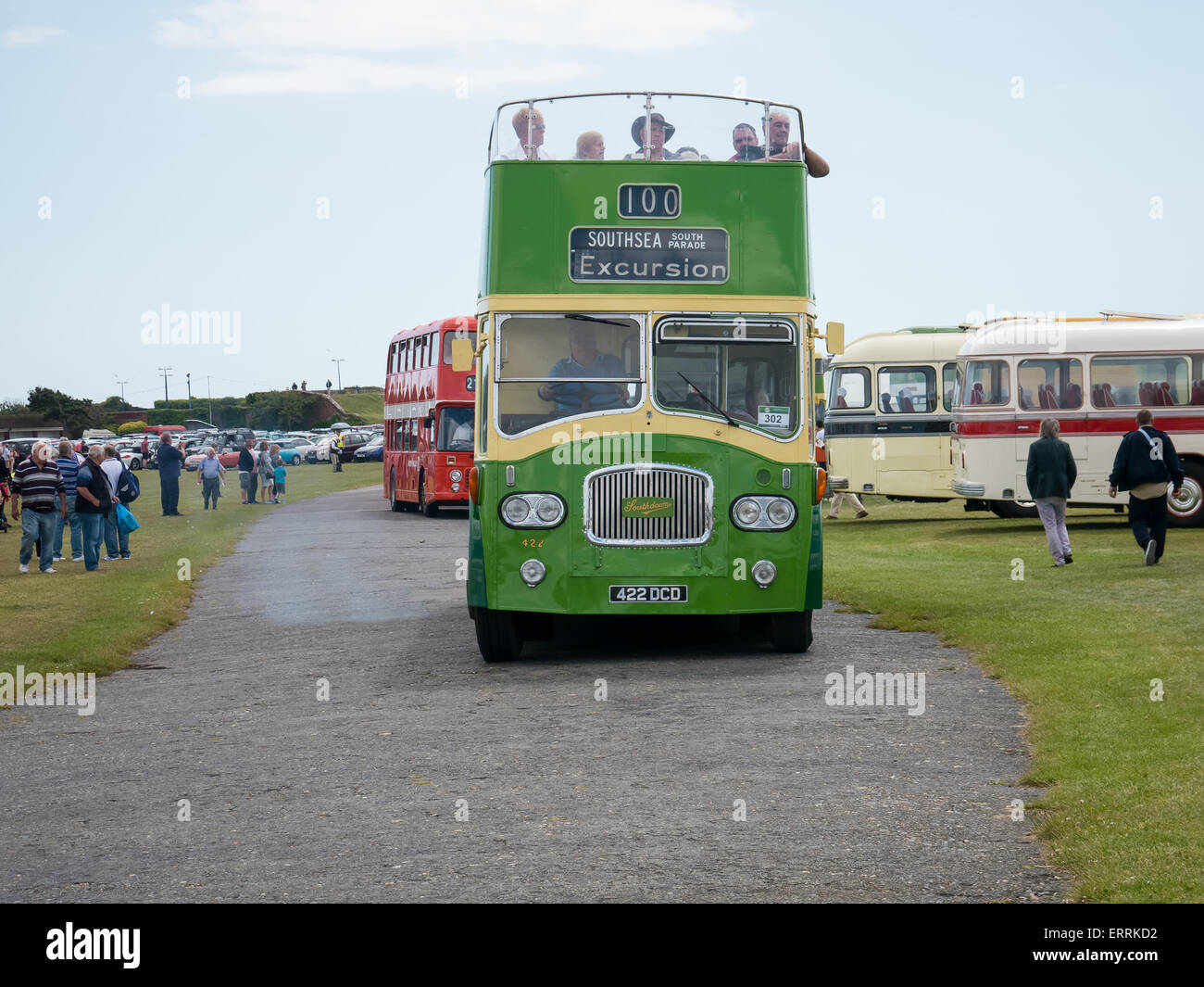 preserved Leyland PD3/4 Titan/Northern Counties 'Queen Mary' convertible open-topper in Southdown Livery Stock Photo