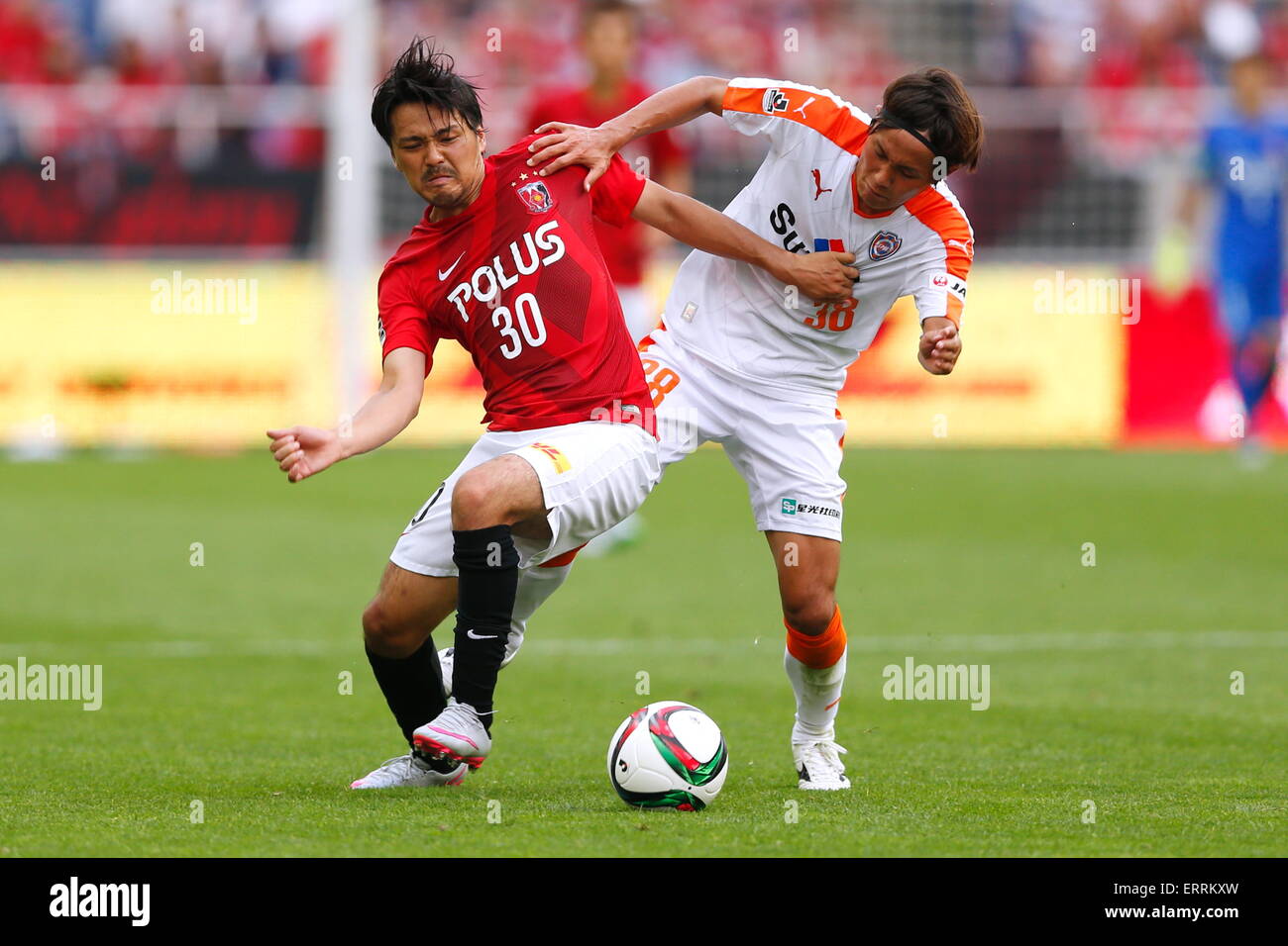 Saitama, Japan. 7th June, 2015. (L-R) Shinzo Koroki (Reds