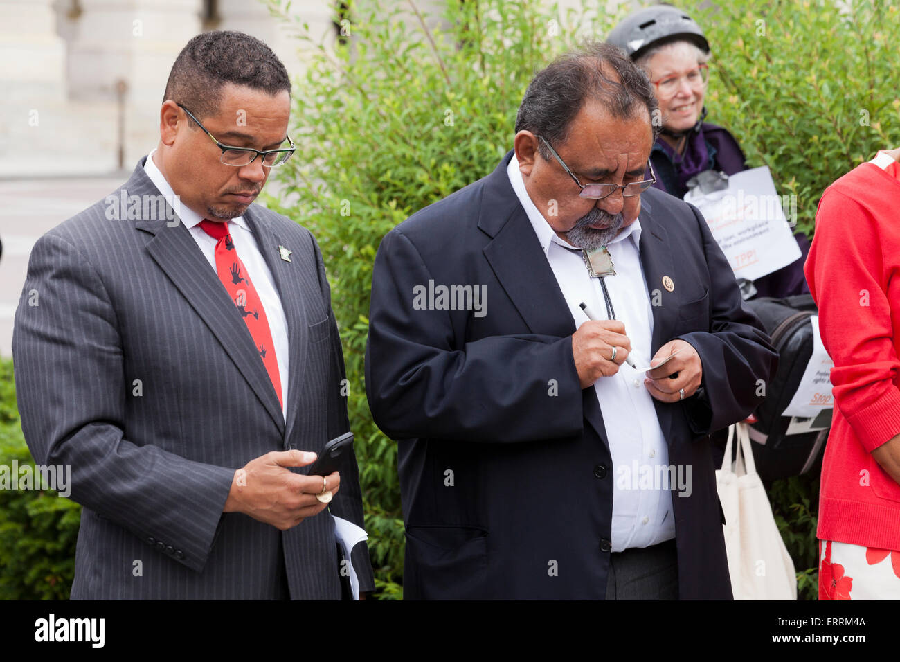 Congressional Progressive Caucus Chairs Raul Grijalva and Keith Ellison - Washington, DC USA Stock Photo