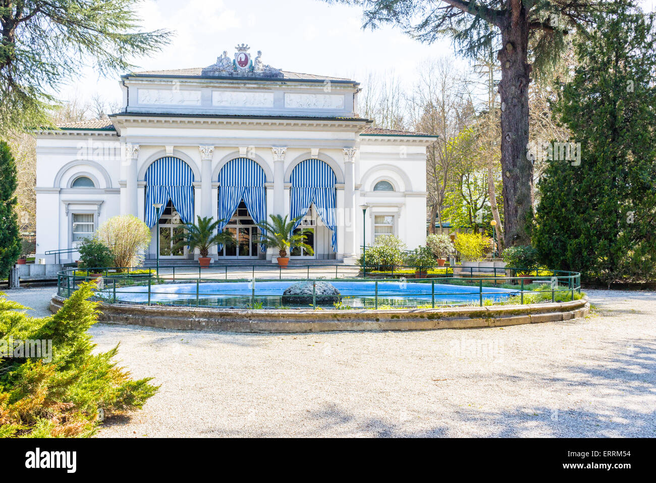 late nineteenth century architecture of Italian SPA centre in Thermal Park in Riolo Terme Stock Photo
