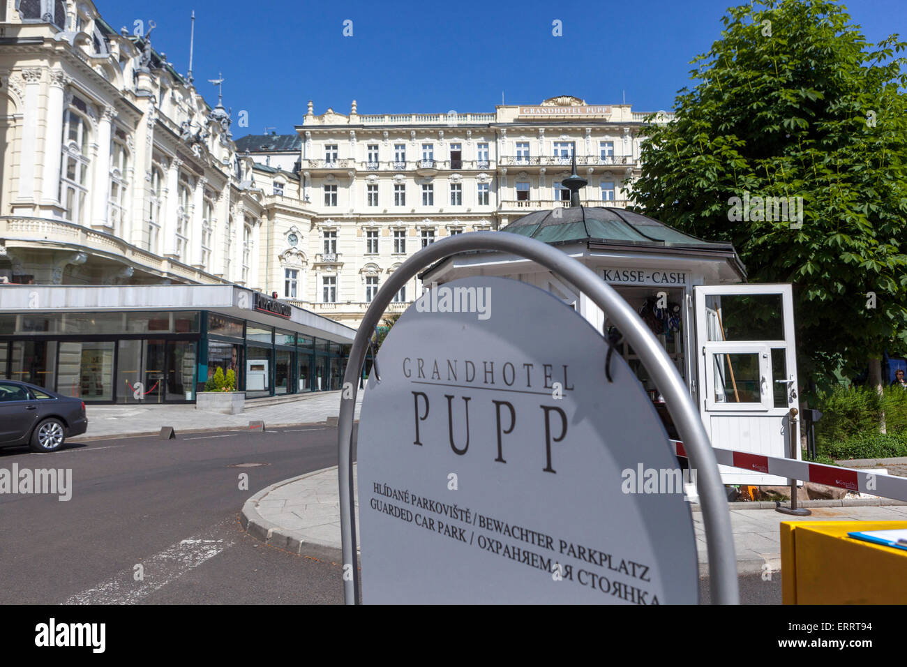 Karlovy Vary Grandhotel Pupp spa town, Czech Republic, Europe Stock Photo