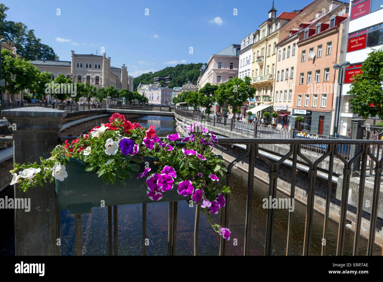Karlovy Vary Tepla River Canal Czech Republic Stock Photo
