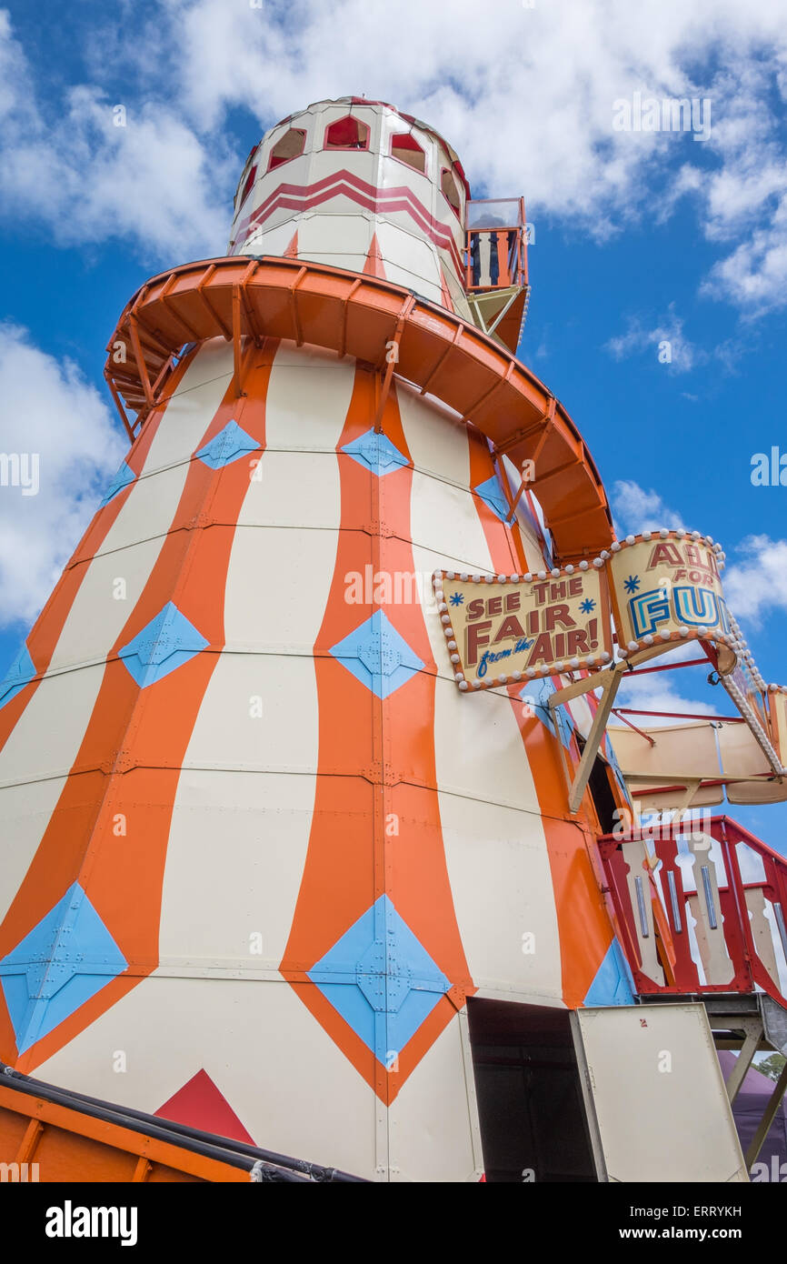Helter skelter ride English country fair Cark Cumbria May 2015 Stock Photo