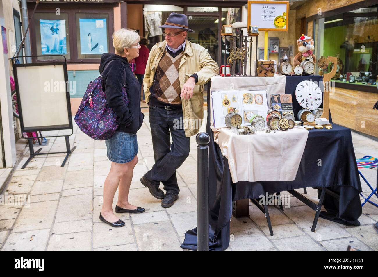 outdoor market at Orange, France Stock Photo Alamy