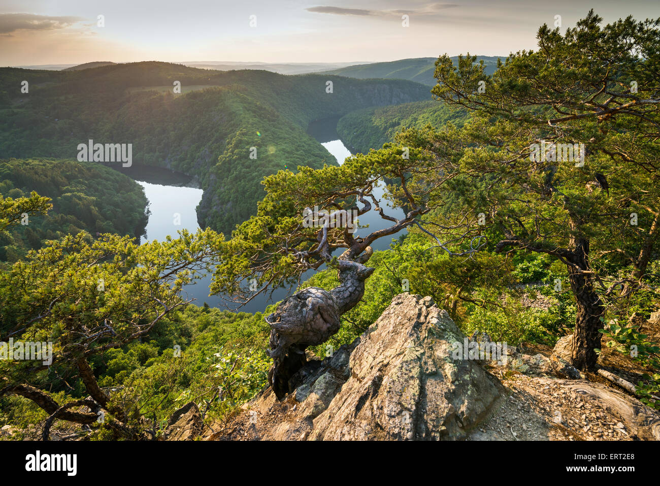 The river Vltava from the lookout Maj, Czech Republic Stock Photo