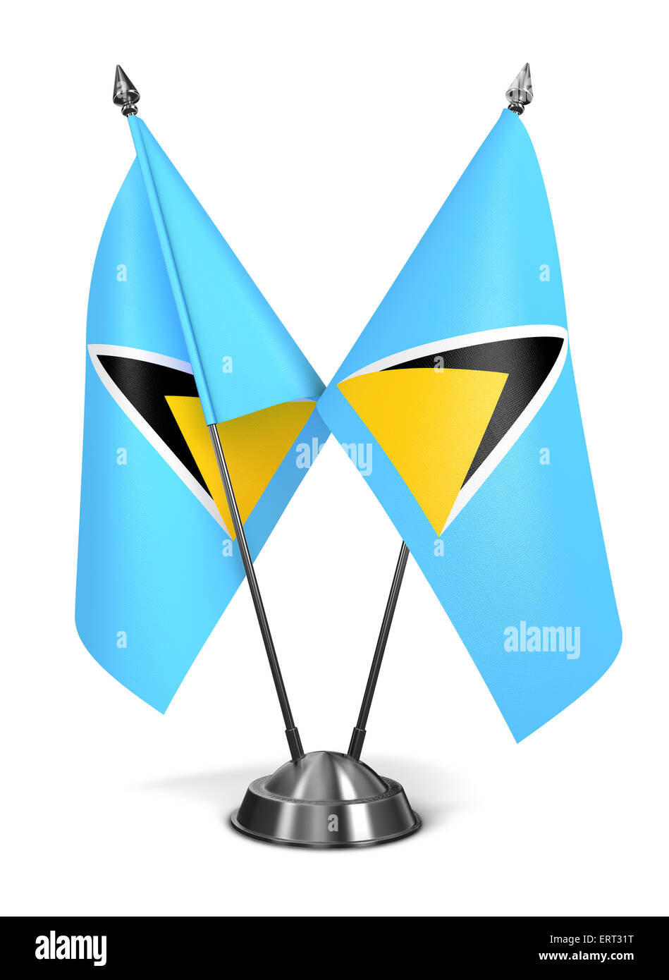 Saint Lucia - Miniature Flags. Stock Photo