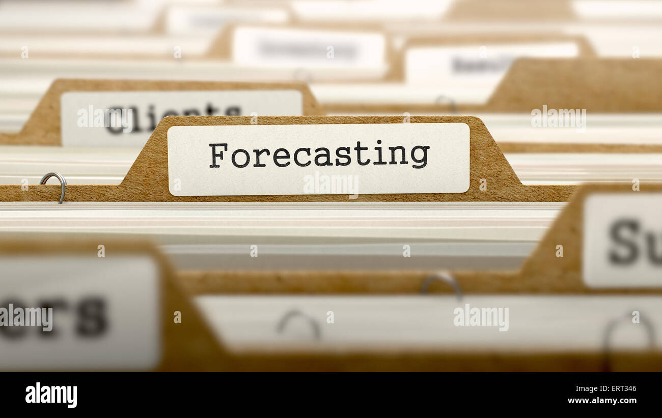 Forecasting Concept with Word on Folder. Stock Photo