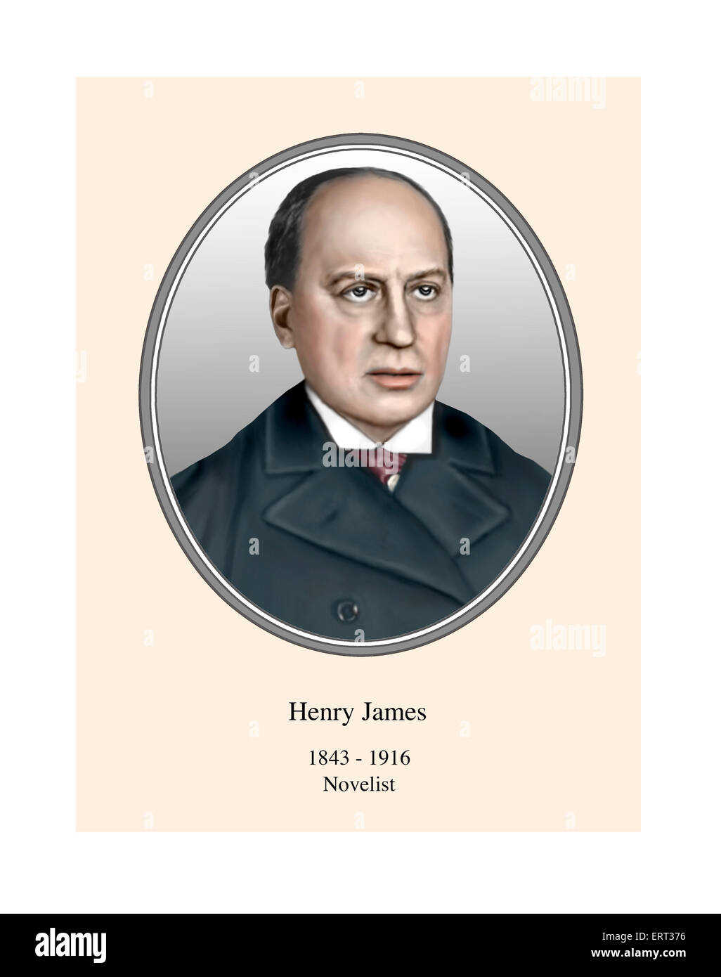Henry James Portrait Modern Illustration Stock Photo