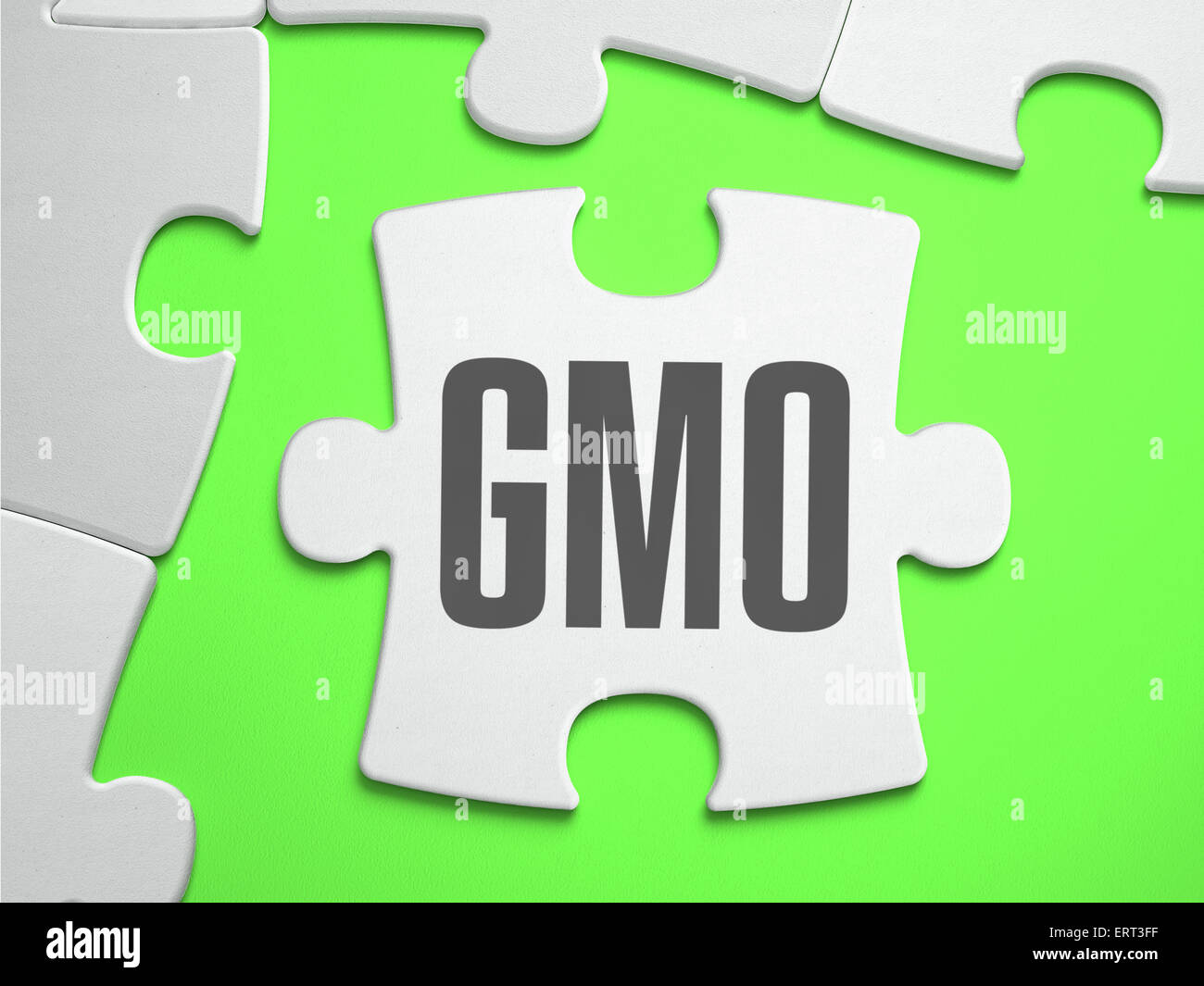 GMO - Jigsaw Puzzle with Missing Pieces. Stock Photo