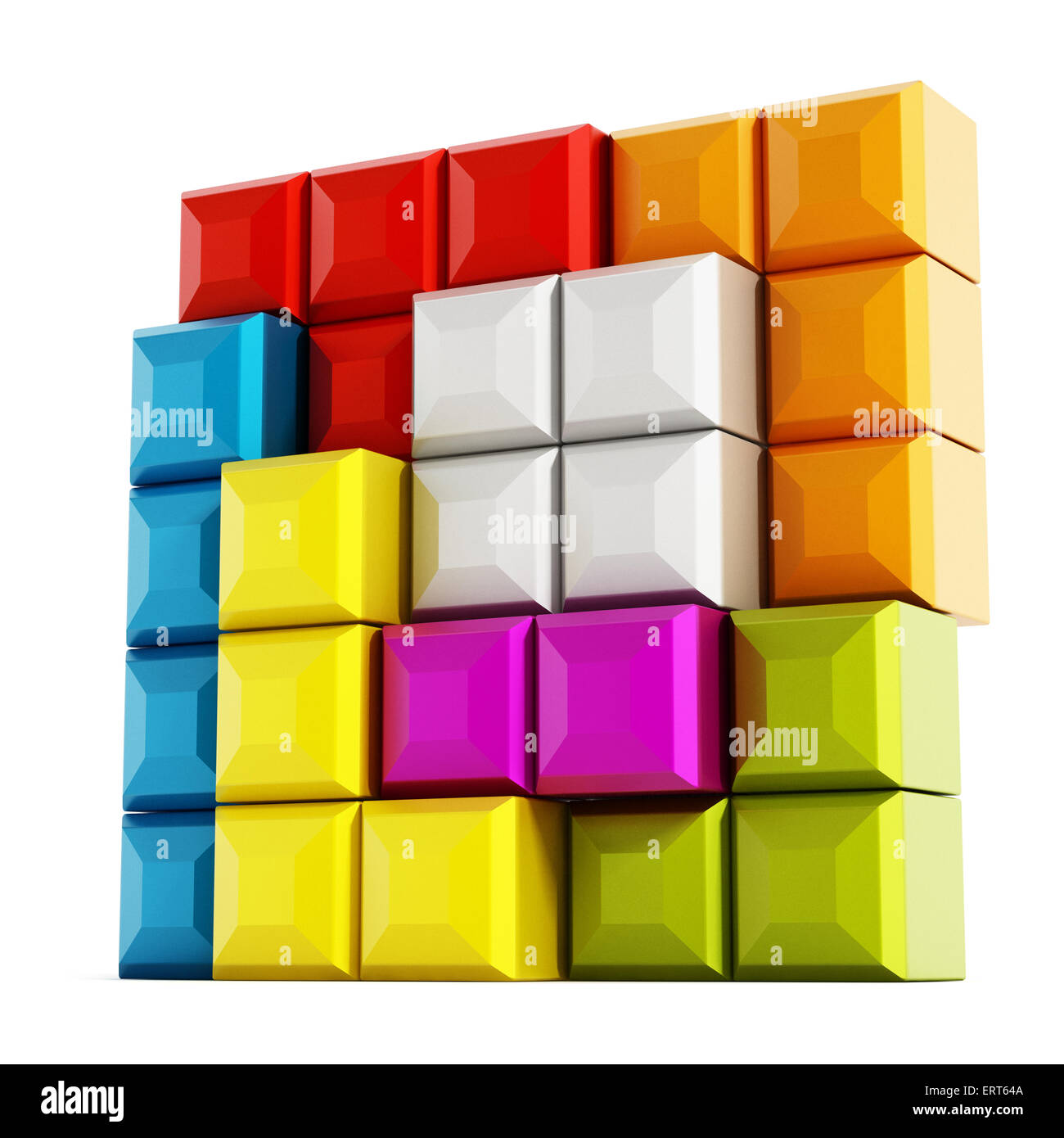 Game blocks forming a cube Stock Photo