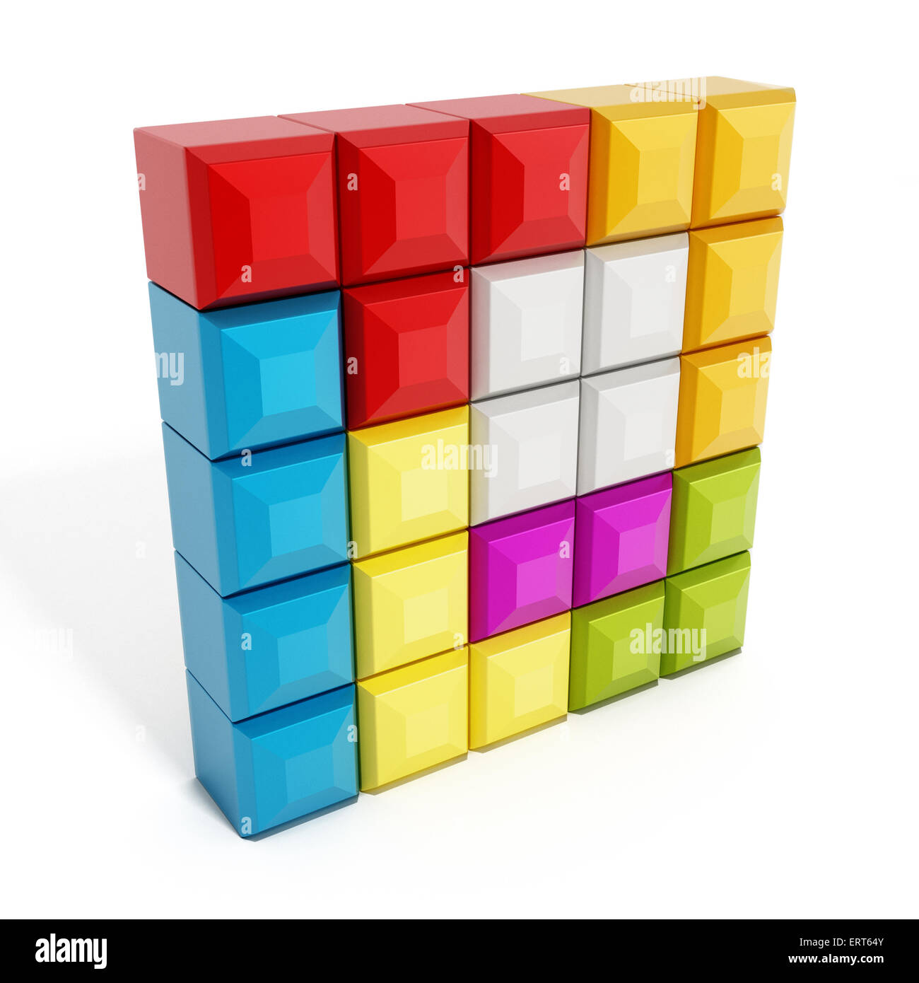 Game blocks forming a cube Stock Photo