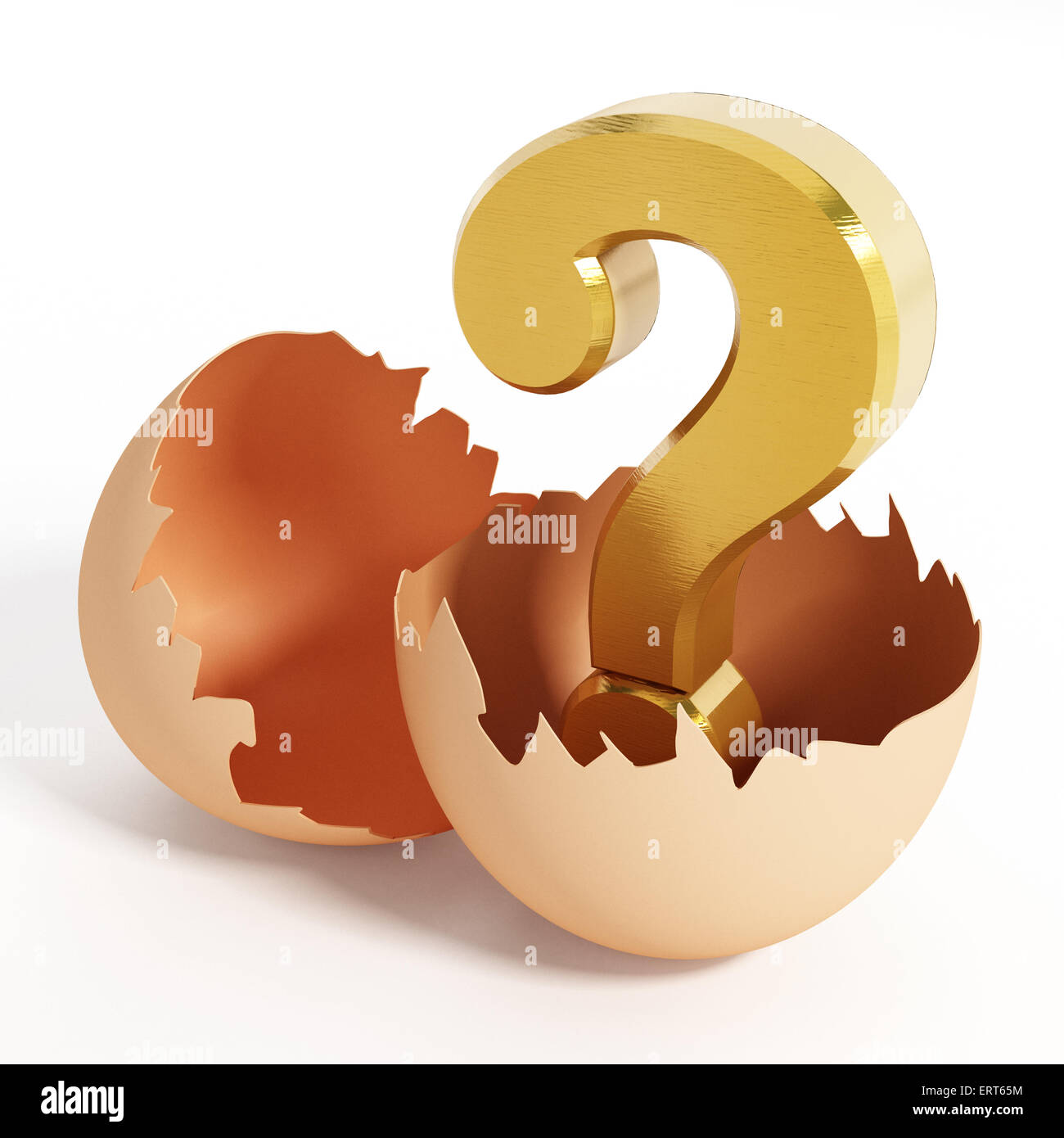 Question mark inside egg Stock Photo Alamy