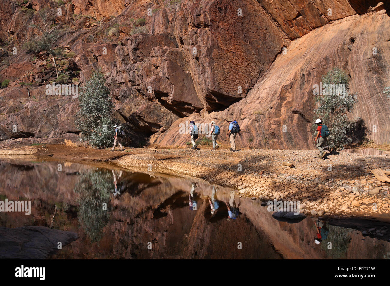 Bushwalking the Bararanna Gorge Walk. Arkaroola, Flinders Ranges, South ...