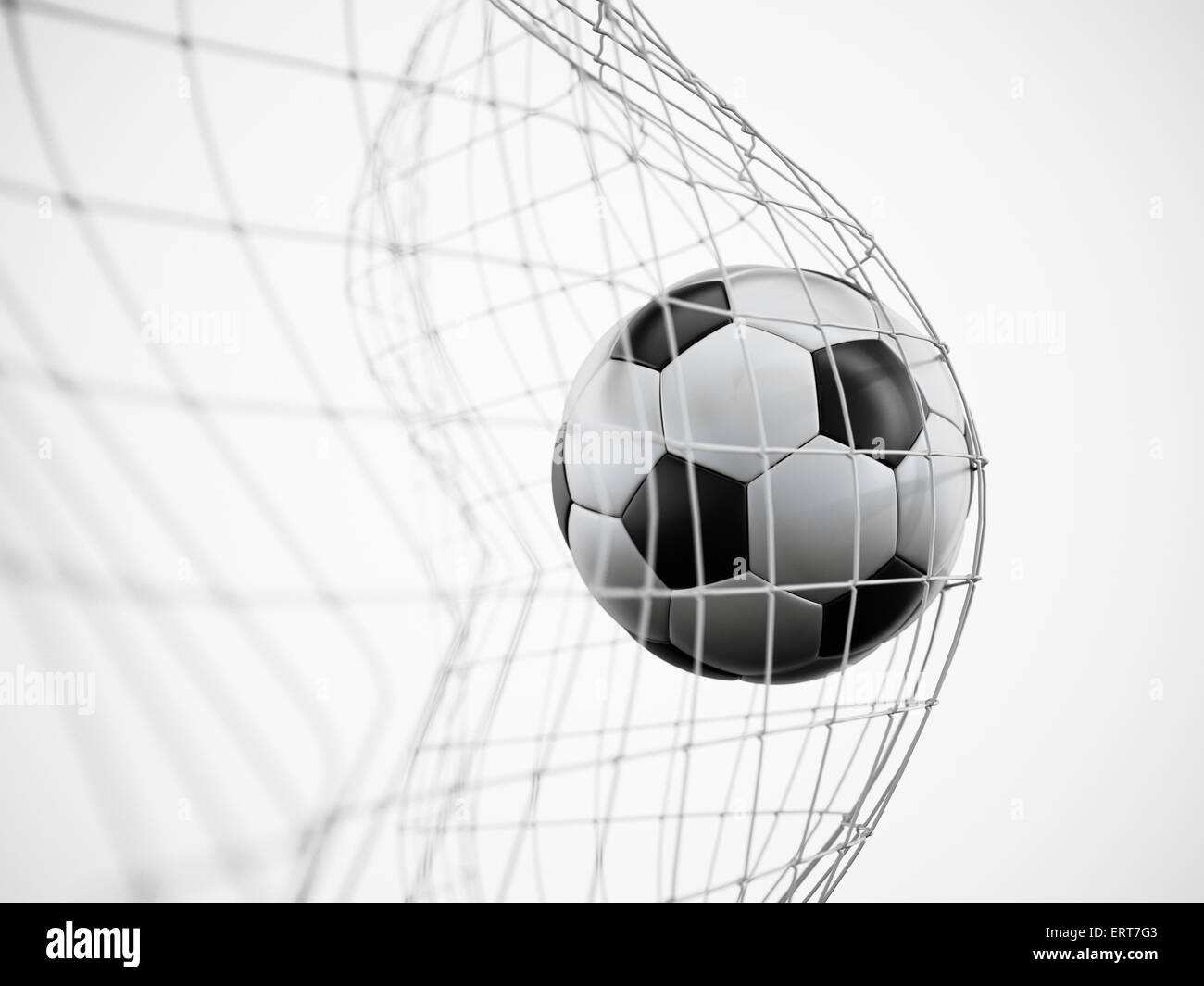 Soccer Ball Or Football In The Net Isolated On White Background Stock Photo Alamy