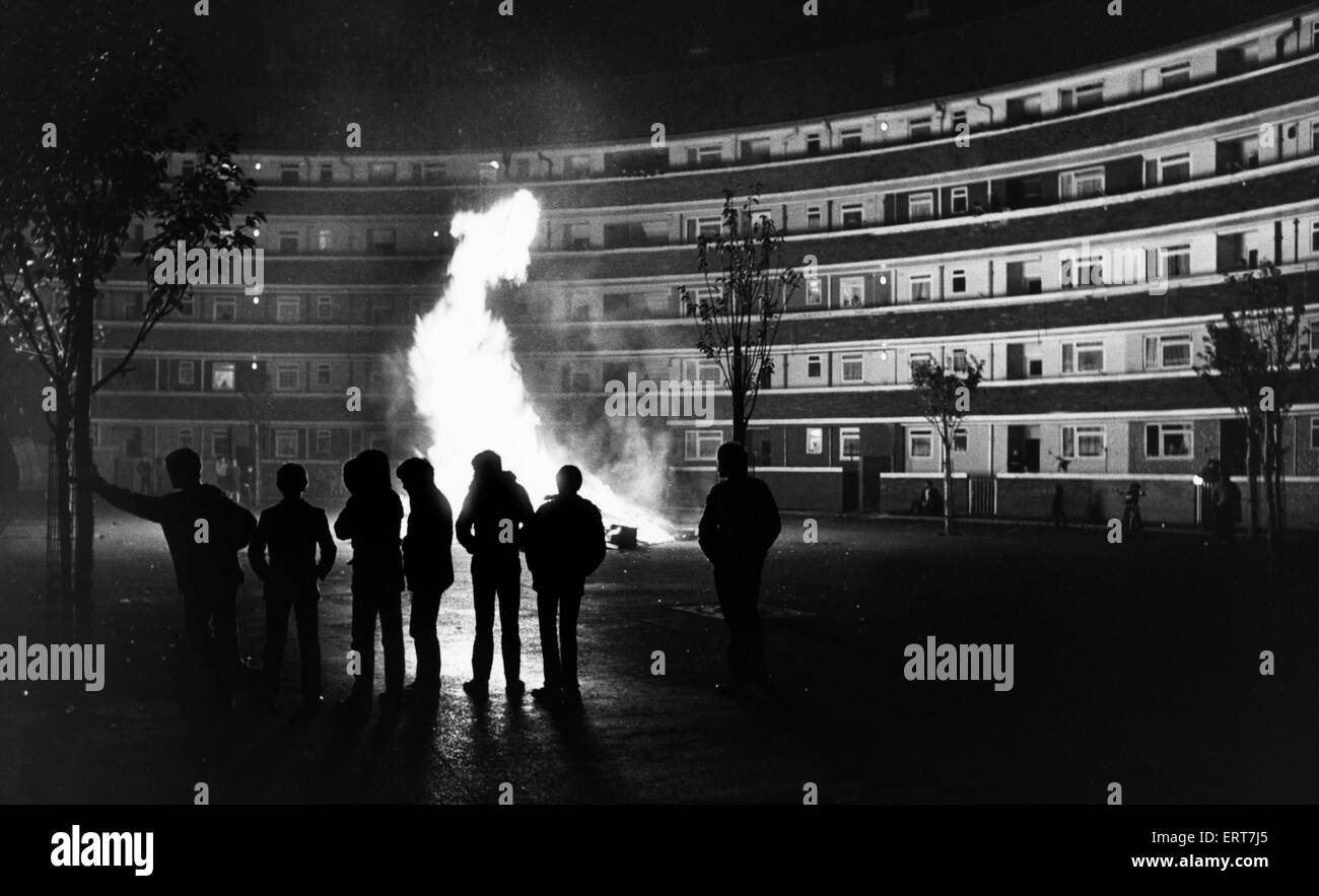 Local residents of St Andrews Garden (The Bullring) seen here watching