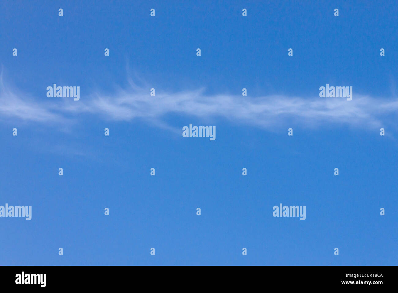 horizontal cloud in a blue sky Stock Photo