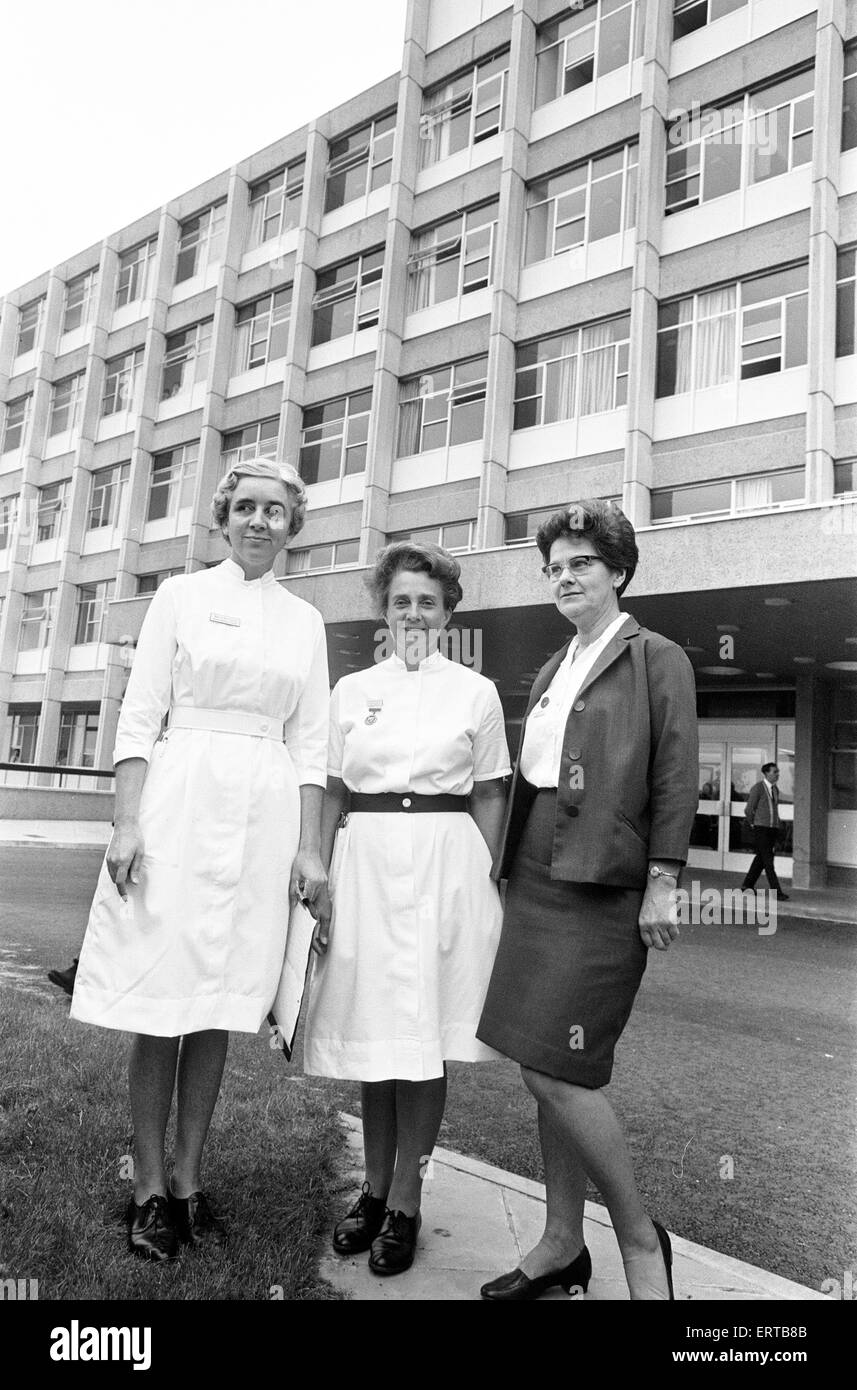 Staff at Birmingham Maternity Hospital, where It was reported earlier yesterday, 2nd October 1968, that Sheila Thorns from Birmingham underwent a Caesarean section early this morning during which six children - four boys and two girls - were delivered. In what was been hailed as the first recorded case of live sextuplets in Britain. All the babies were placed in incubators after being delivered. Twenty eight medical staff from Birmingham Maternity Hospital were present at the delivery. Three of the Thorns sextuplets survived, July, Susan & Roger, and went on to live healthy lives. Stock Photo