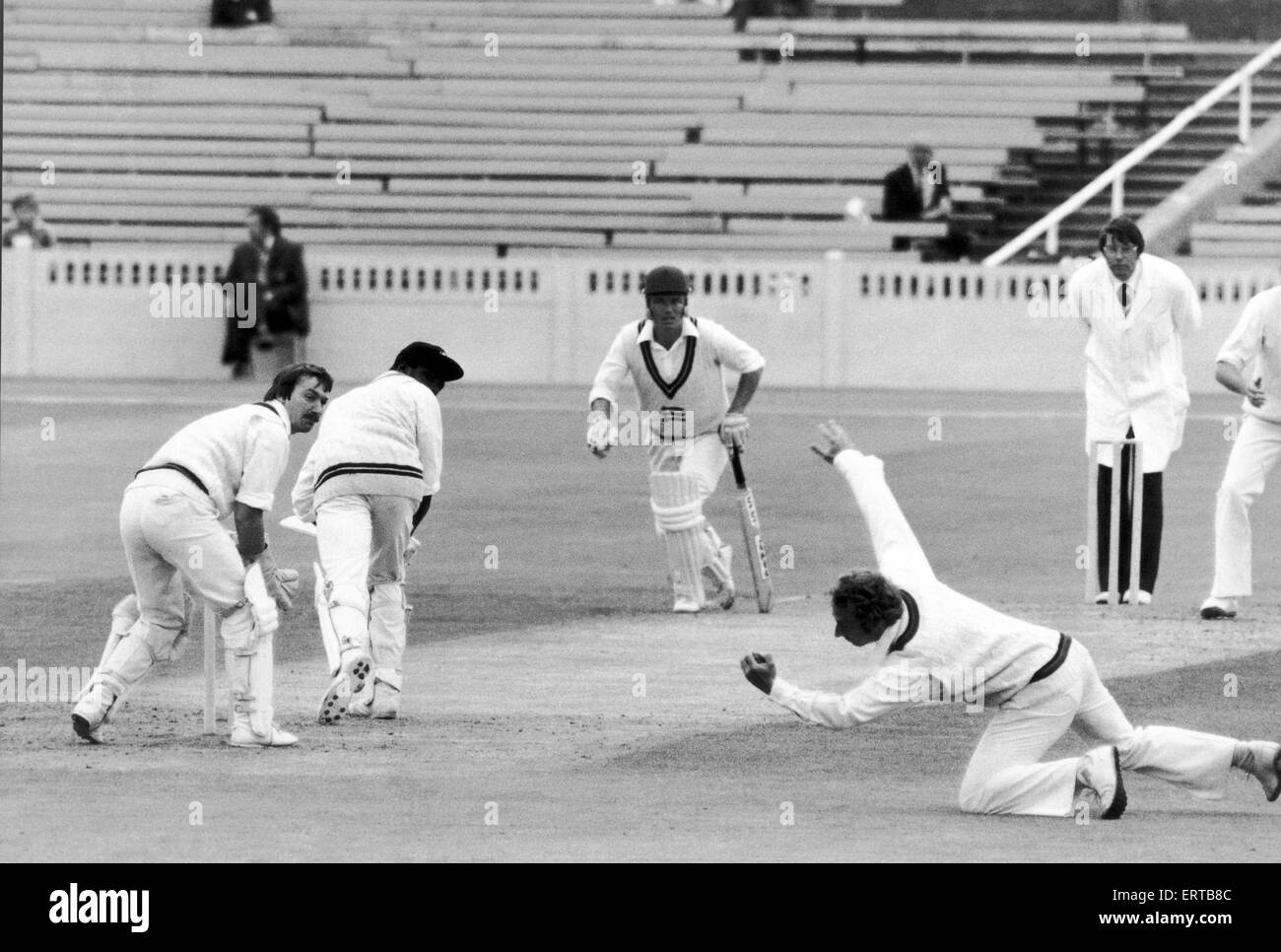 Lancashire Cricket Club V Middlesex, Lloyd makes the catch. 22nd June 1979. Stock Photo