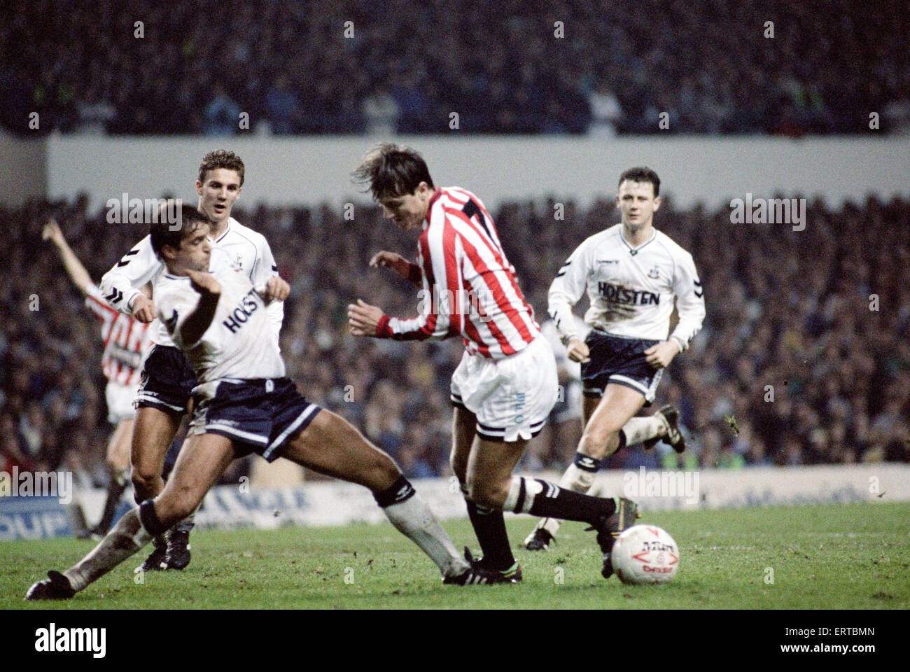 FA Cup Third Round match at White Hart Lane. Tottenham Hotspur 1 v Southampton 3. Matthew Le Tissier of Southampton. 6th January 1990. Stock Photo