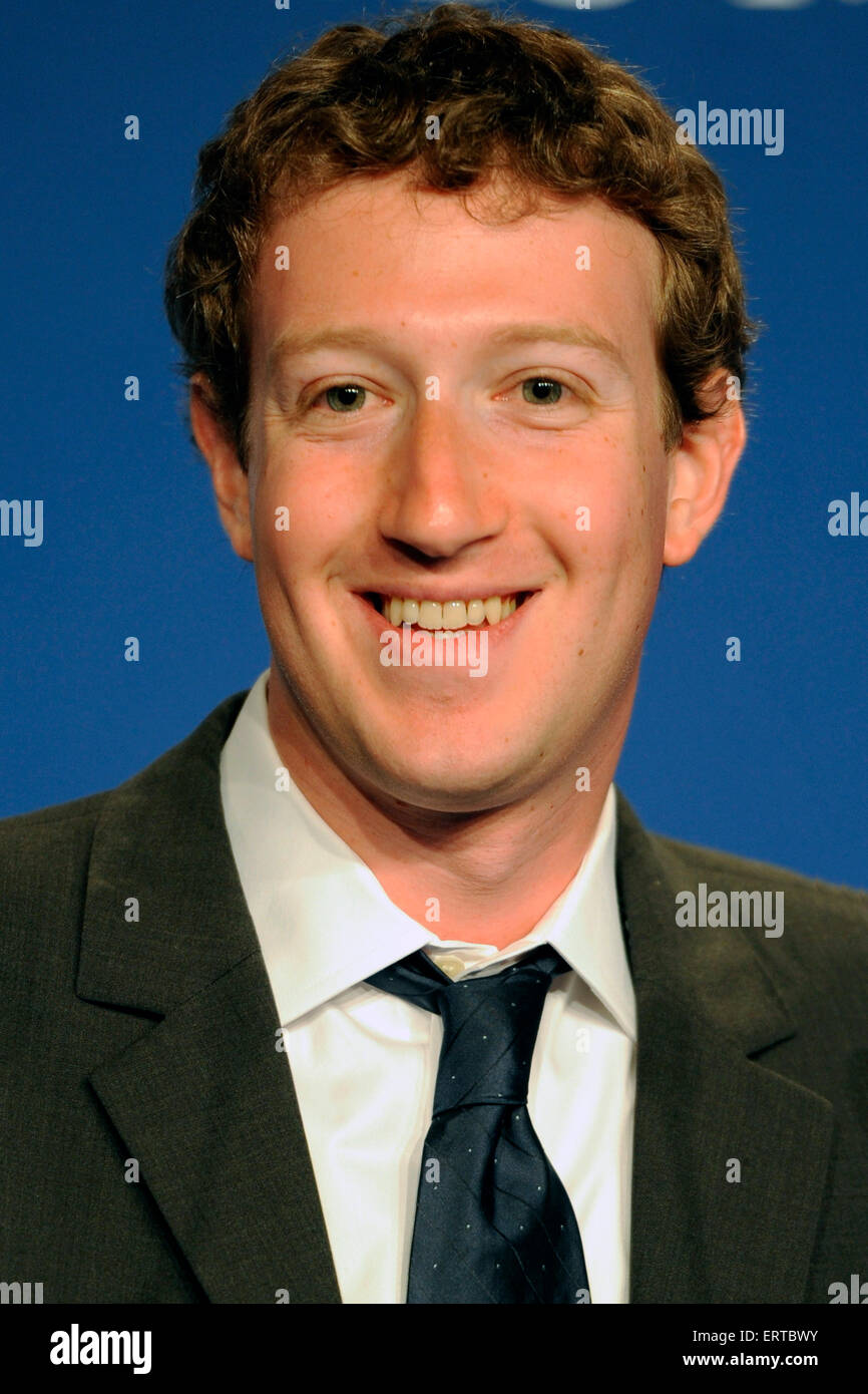 Mark Zuckerberg, Founder & CEO of Facebook during a press conference during the 37th G8 Summit May 29, 2011 in Deauville, France. Stock Photo