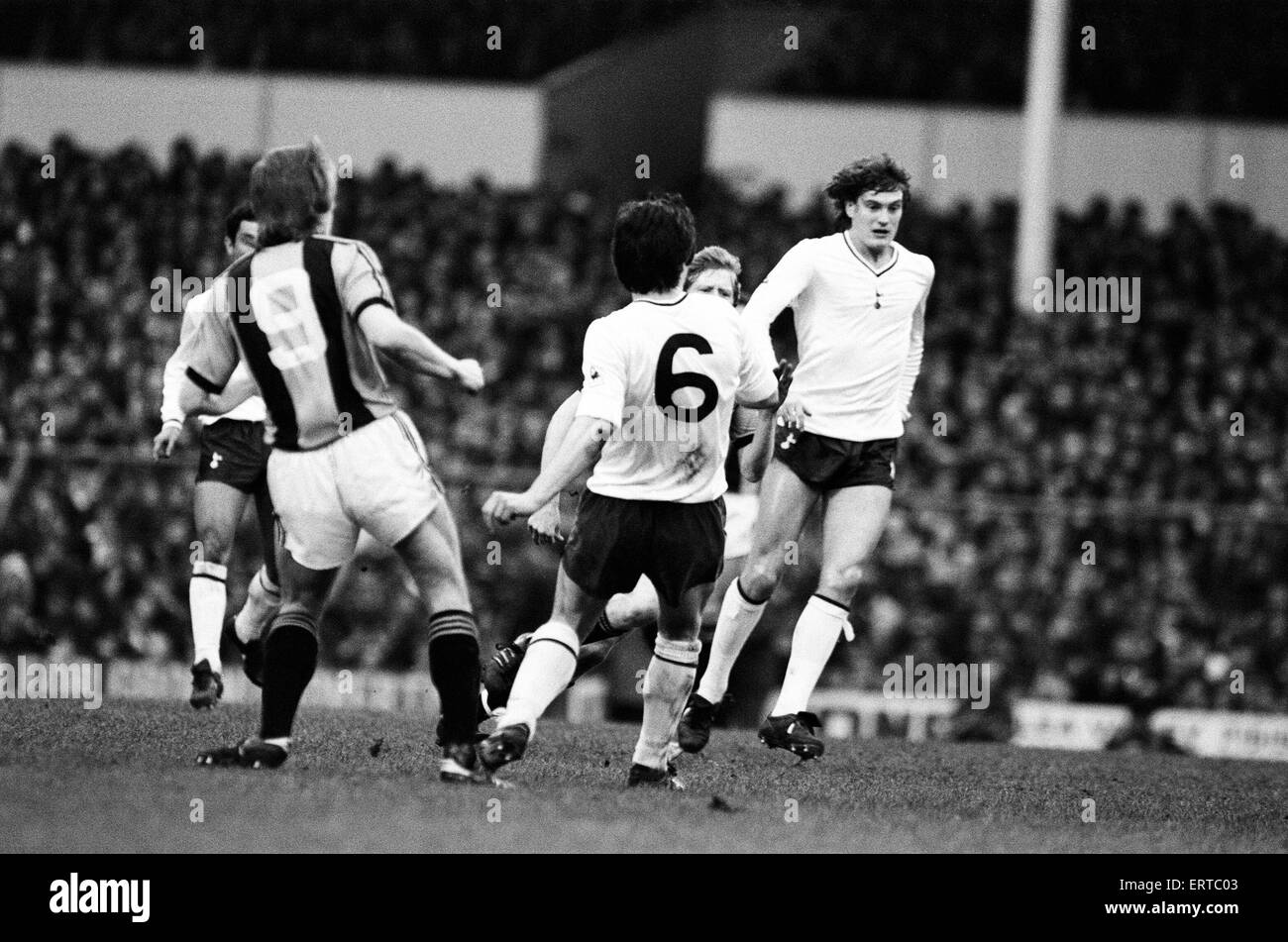 Tottenham Hotspur 2-0 Hull City, FA Fourth Round match at White Hart Lane, Saturday 24th January 1981. Glenn Hoddle Stock Photo