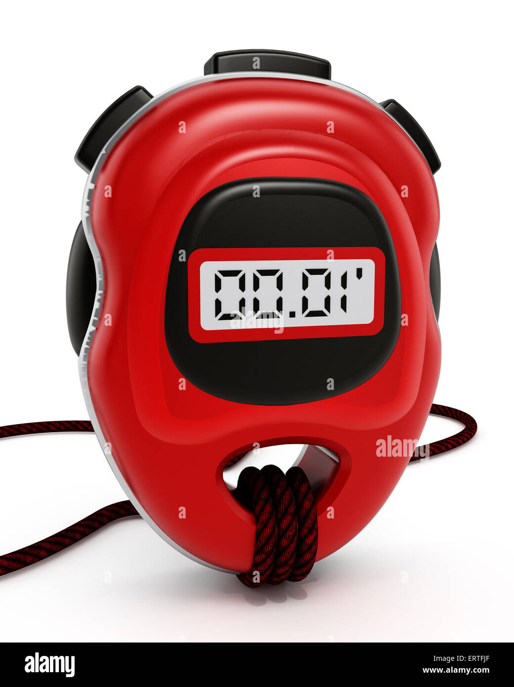Digital chronometer isolated on white background Stock Photo