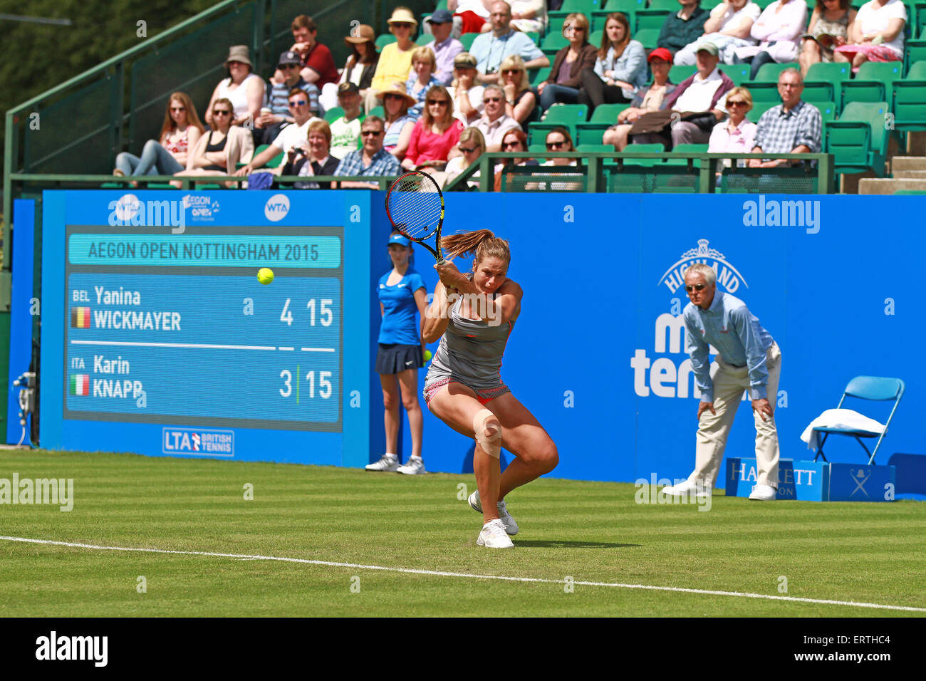 Nottingham, UK. 08th June, 2015. Karin Knapp in the match against Yanina Wickmayer in the 2015 Aegon Nottingham Open Credit:  Action Plus Sports/Alamy Live News Stock Photo