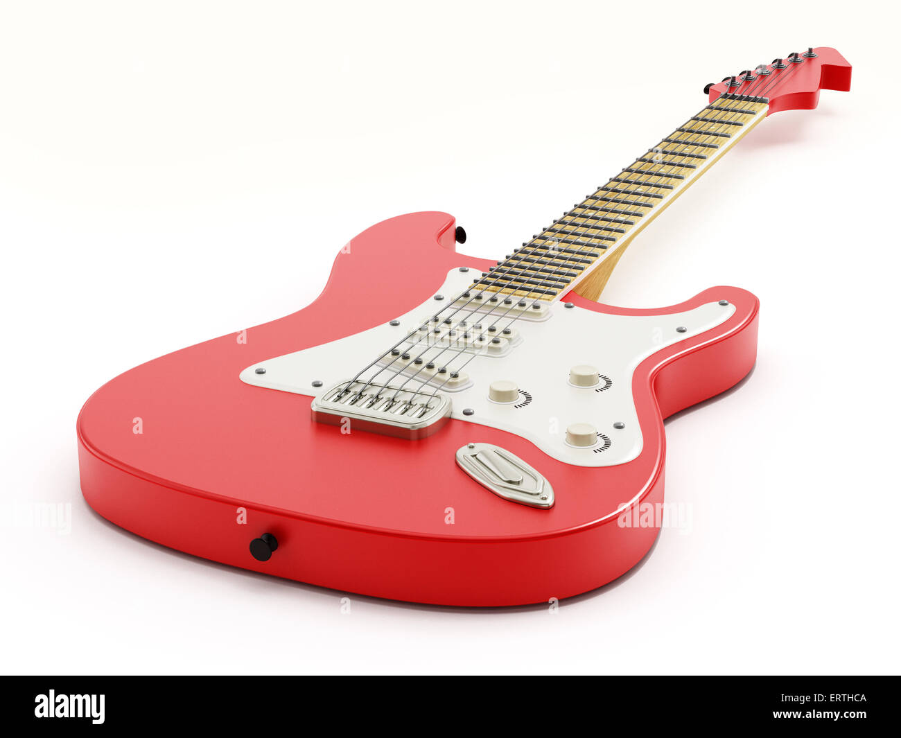 Electric guitar isolated on white background Stock Photo - Alamy