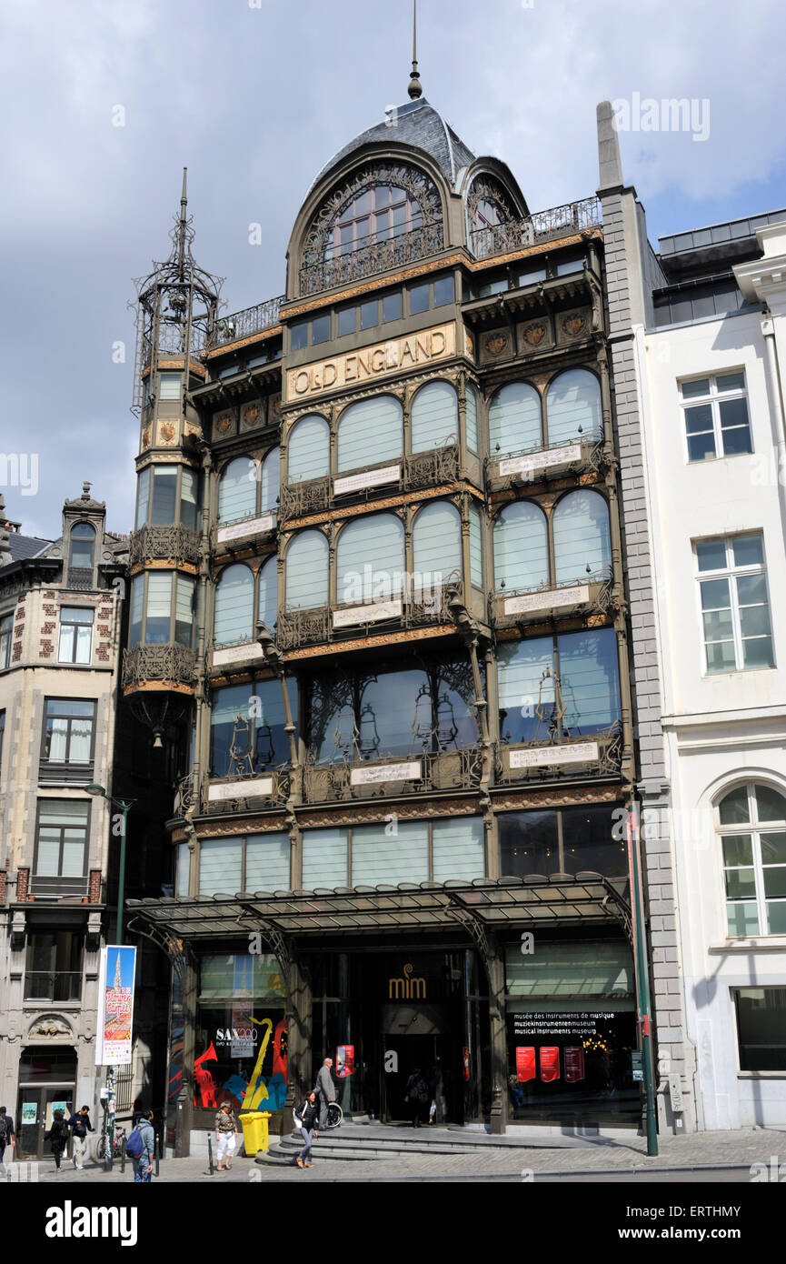 Belgium, Brussels, Old England, art nouveau building, Musical Instruments Museum Stock Photo