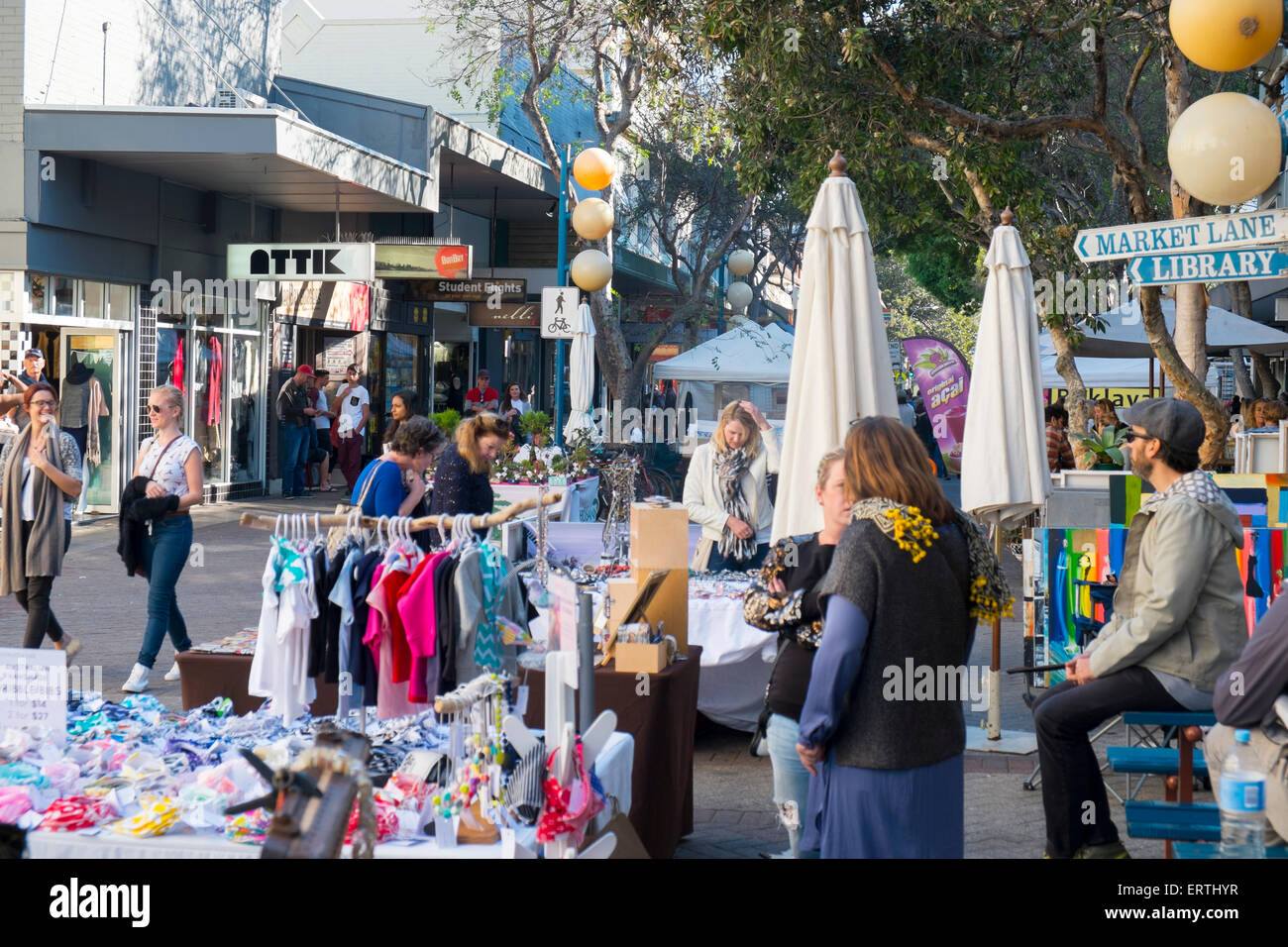 saturday street market in Market Lane, Manly Beach,Sydney,Australia