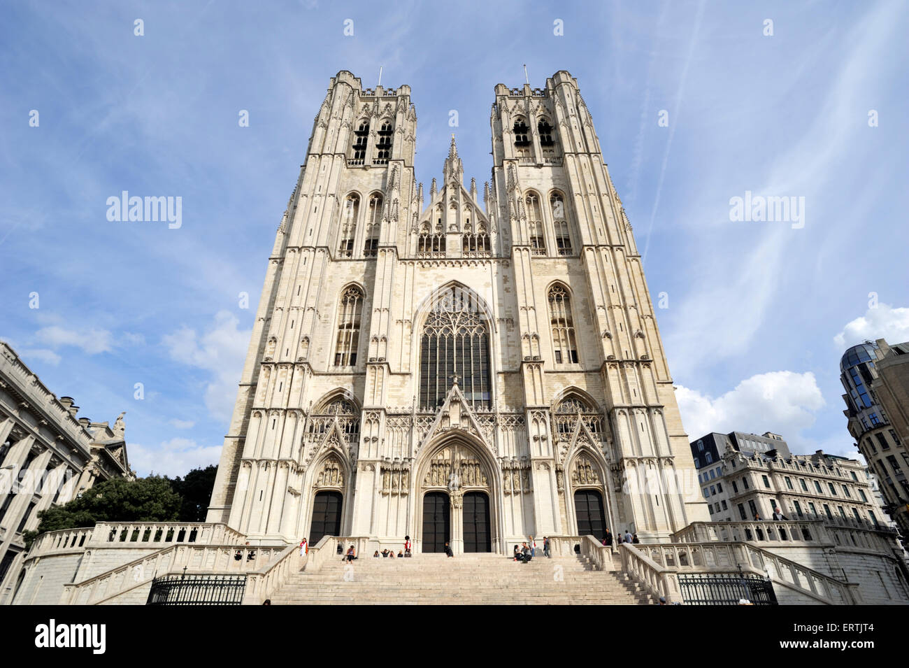 belgium, brussels, cathedral Stock Photo