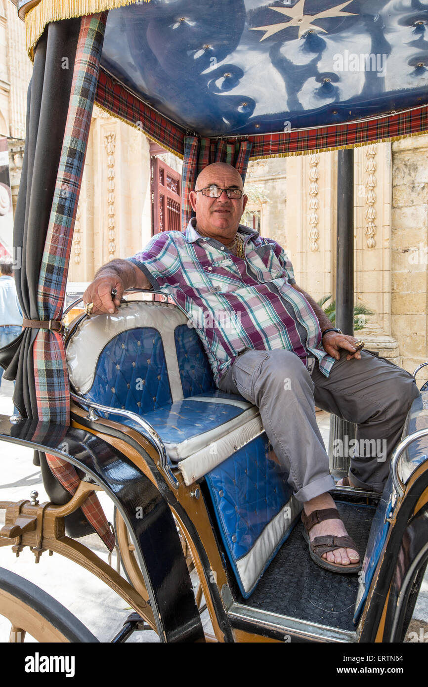 Local Carriage Driver Mdina Malta Stock Photo