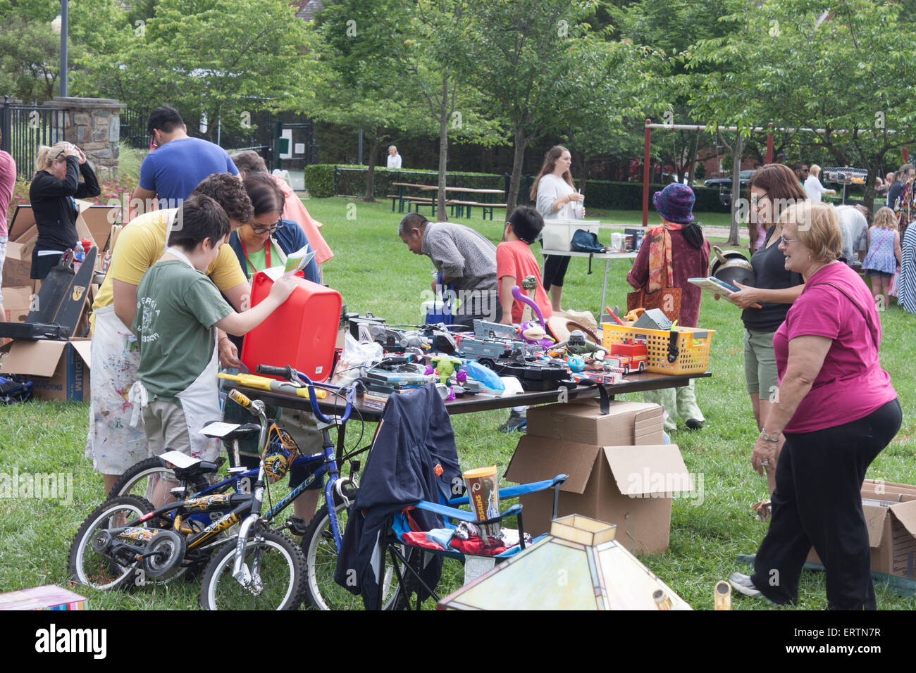 Bikes and other used goods for sale Stock Photo