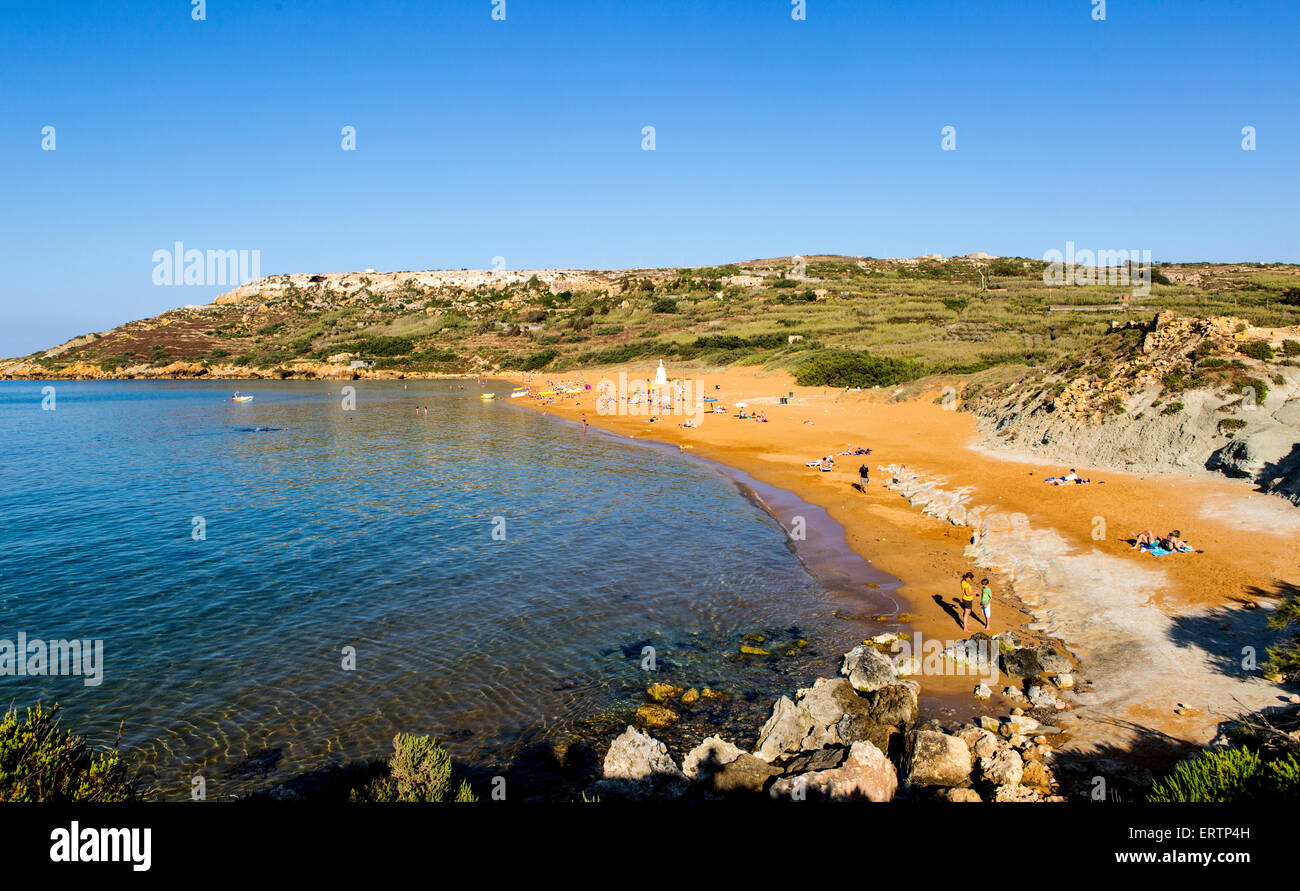 Ramla Bay Gozo Malta Stock Photo