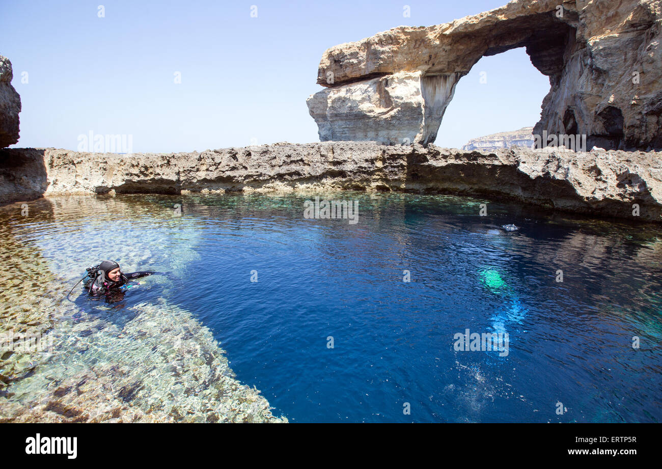 The Azure Window Gozo Malta Stock Photo