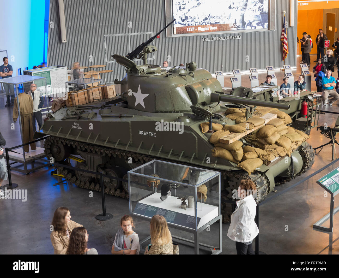 A tank on display inside the National World War Two Museum, New Orleans, Louisiana, USA Stock Photo