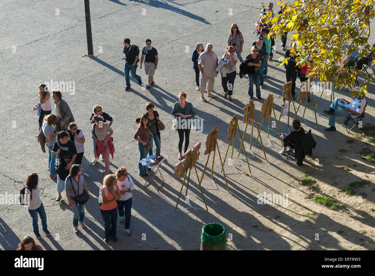 Artists selling their work along the Promenade by the River Garonne in Toulouse, France, Europe Stock Photo