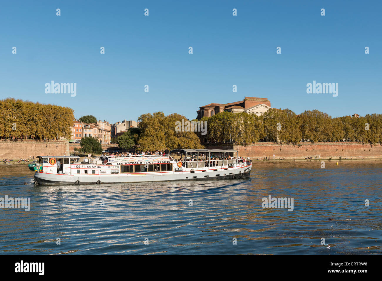 Sightseers on the River Garonne in Toulouse, France, Europe Stock Photo