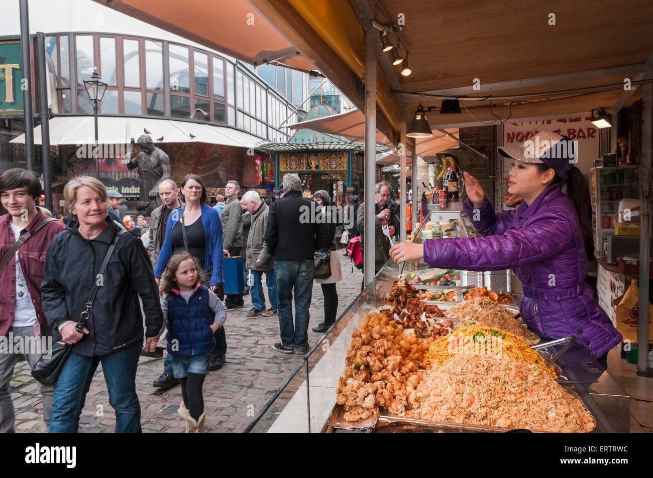 Asian street food stall selling Chinese food at Camden Market ...