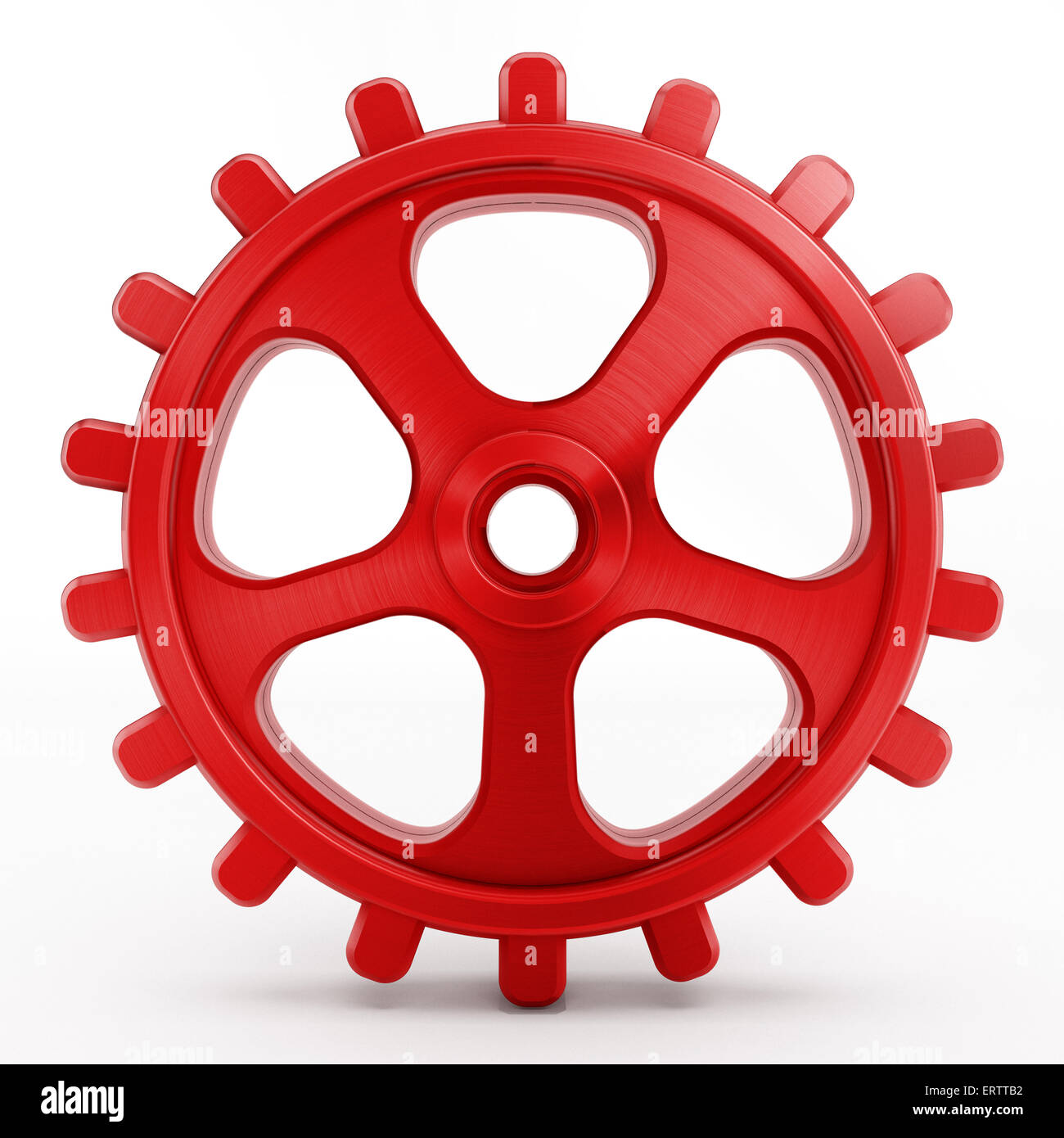 Red gear or cogwheel isolated on white background Stock Photo
