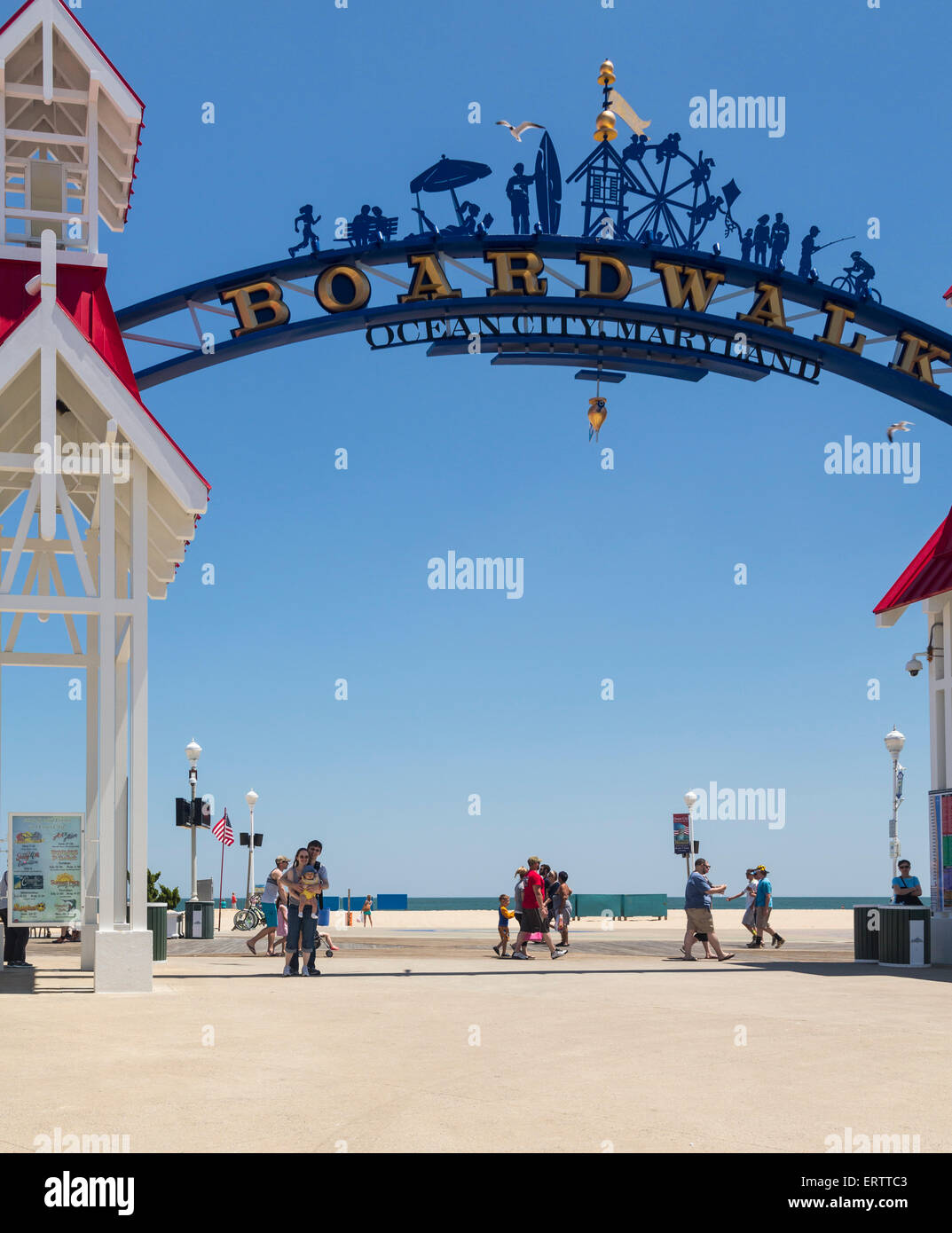Famous sign above the boardwalk of Ocean City in Maryland, United States of America Stock Photo